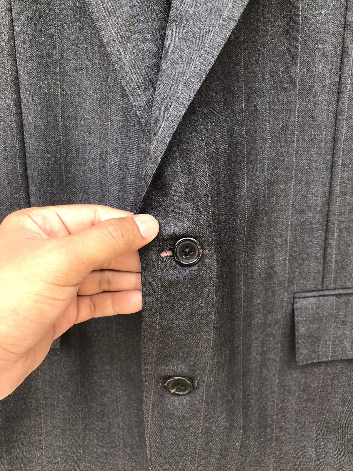 Polo Ralph Lauren VTG Polo Ralph Lauren Dark Gray Pinstripe Wool Suit Jacket Size US M / EU 48-50 / 2 - 9 Thumbnail