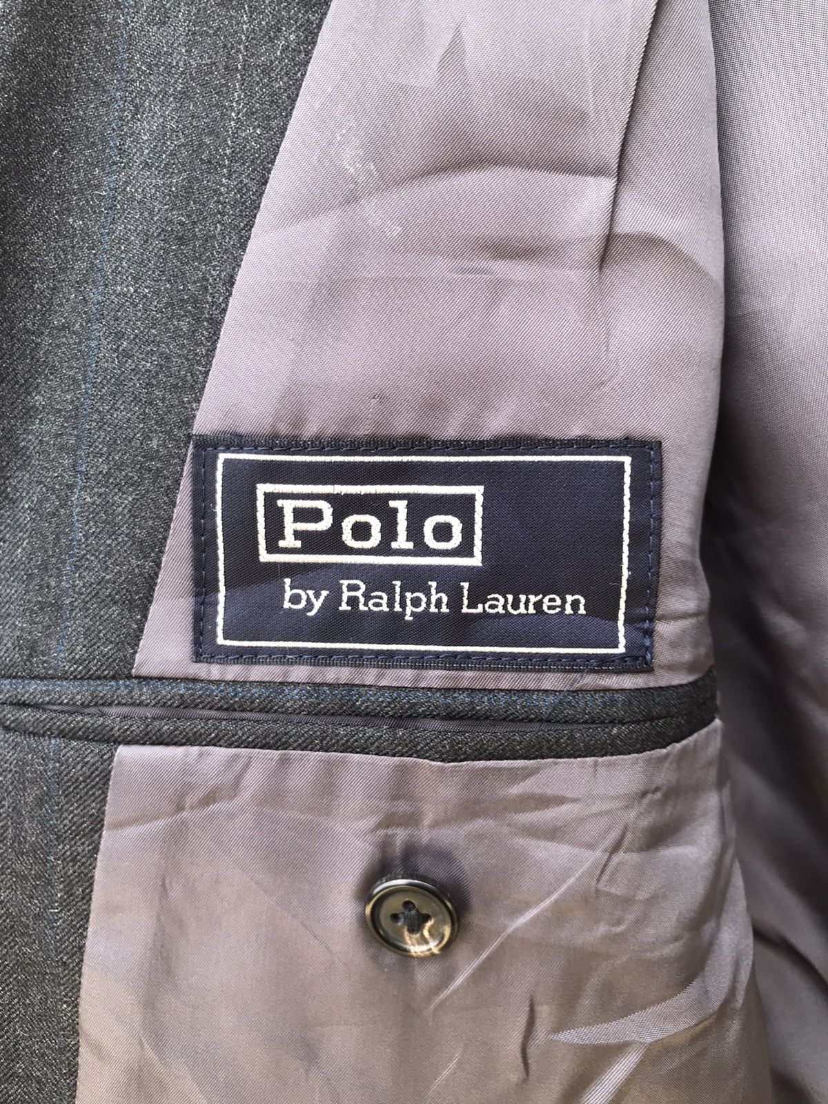 Polo Ralph Lauren VTG Polo Ralph Lauren Dark Gray Pinstripe Wool Suit Jacket Size US M / EU 48-50 / 2 - 4 Thumbnail