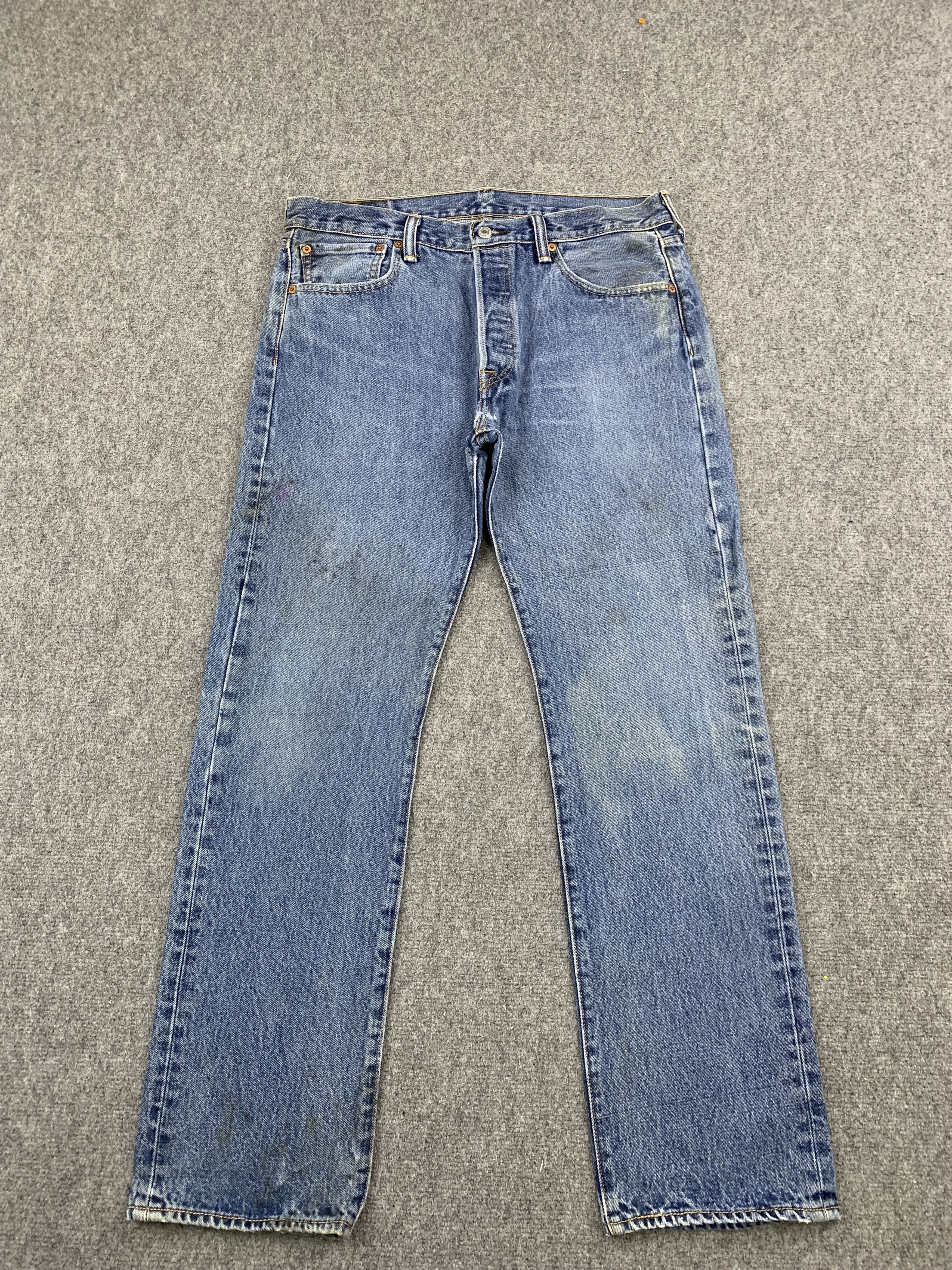 Levi's Vintage Levis 501 Faded Blue Jeans DP1802 Size US 35 - 1 Thumbnail