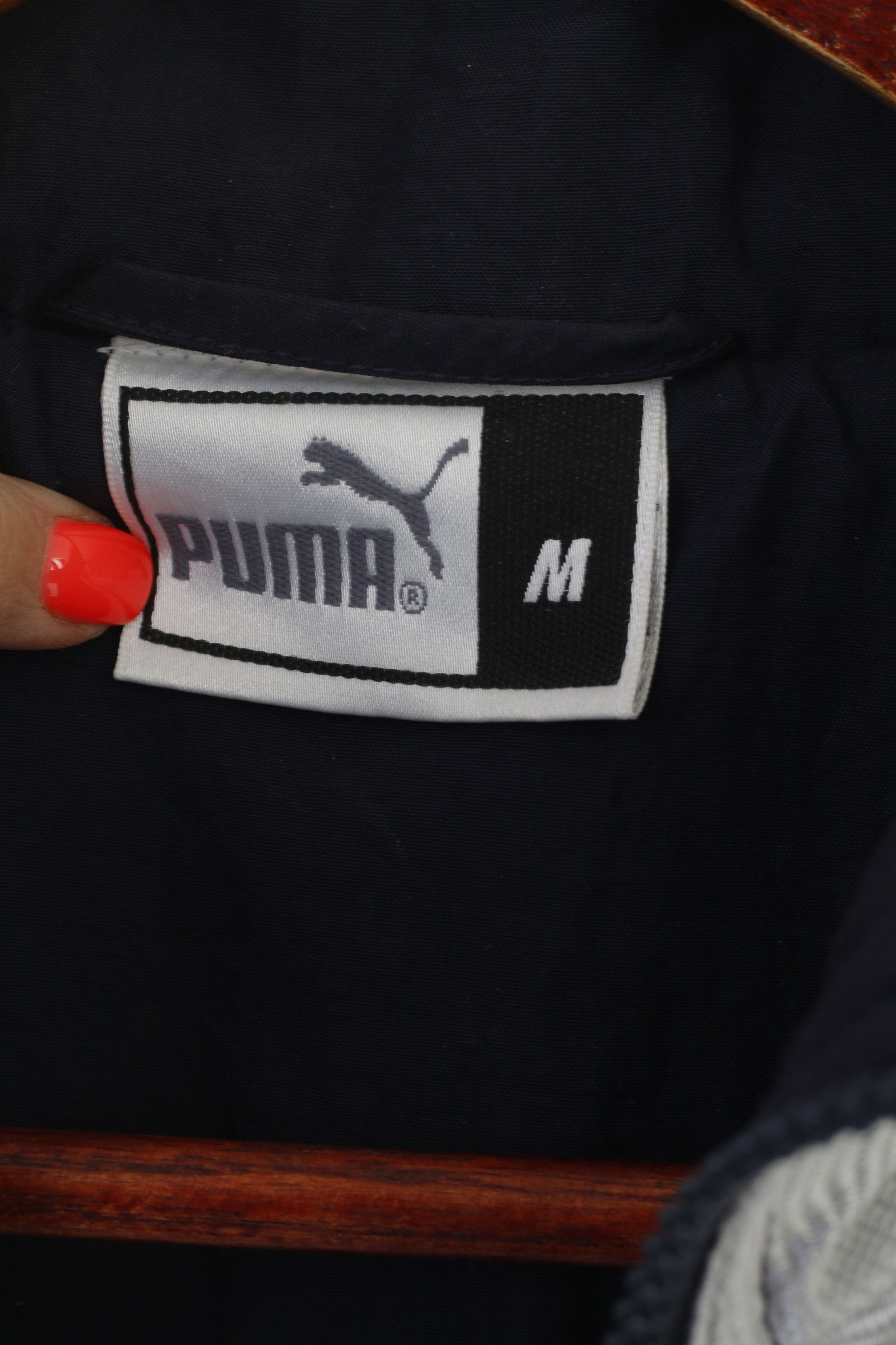 Puma Puma Men M Bomber Jacket Navy Silver Vintage Top 5893 Size US M / EU 48-50 / 2 - 5 Thumbnail