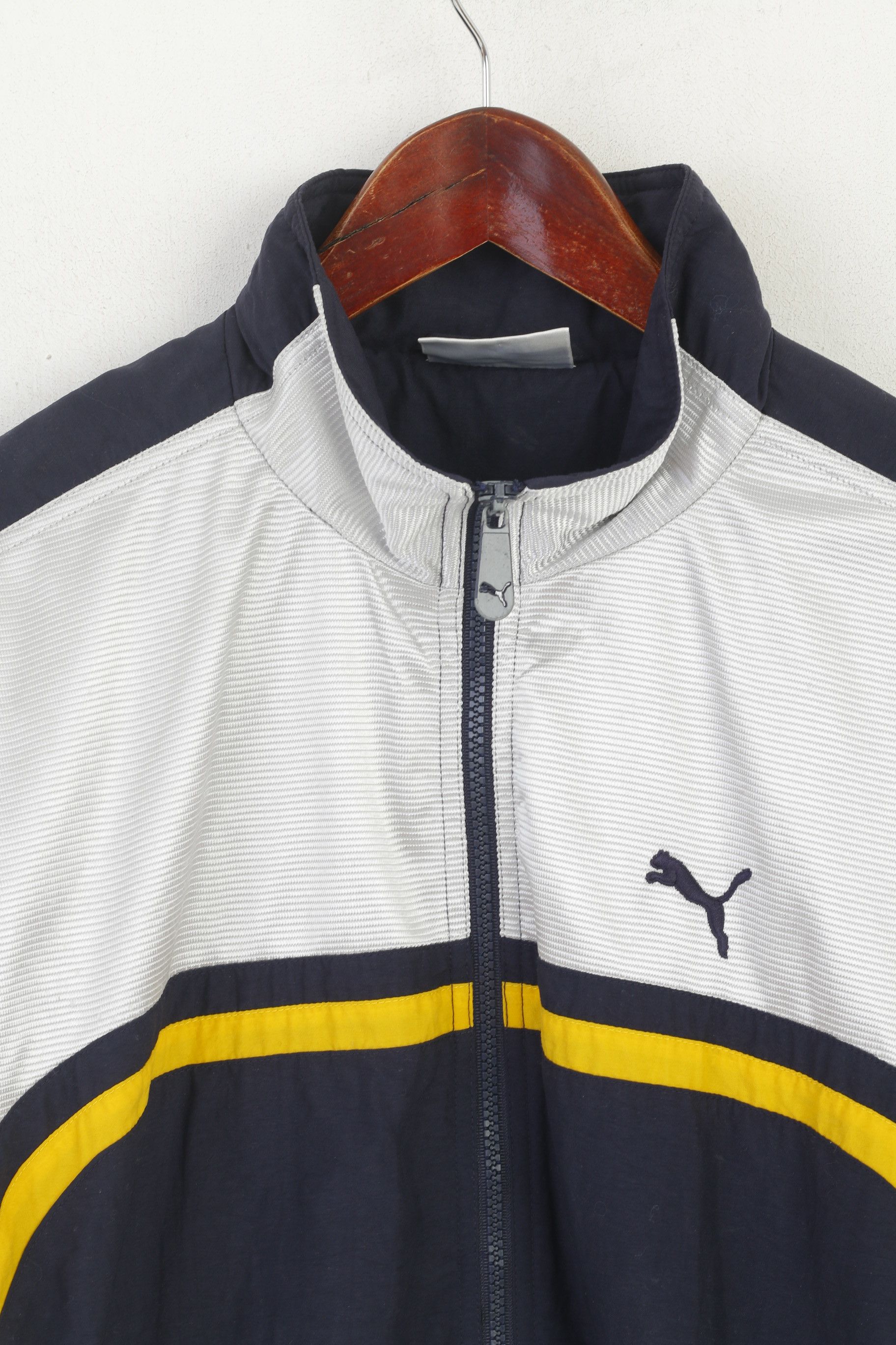Puma Puma Men M Bomber Jacket Navy Silver Vintage Top 5893 Size US M / EU 48-50 / 2 - 3 Thumbnail