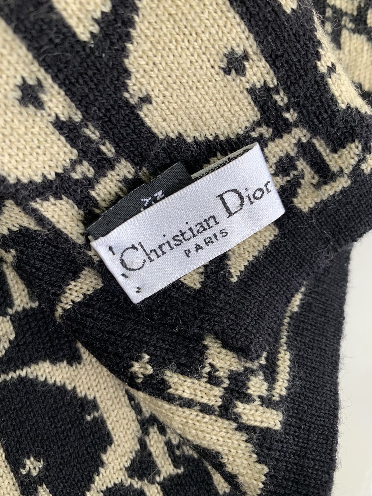 Christian Dior Monsieur Authentic Christian Dior Wool Monogram Scarf Size ONE SIZE - 3 Thumbnail