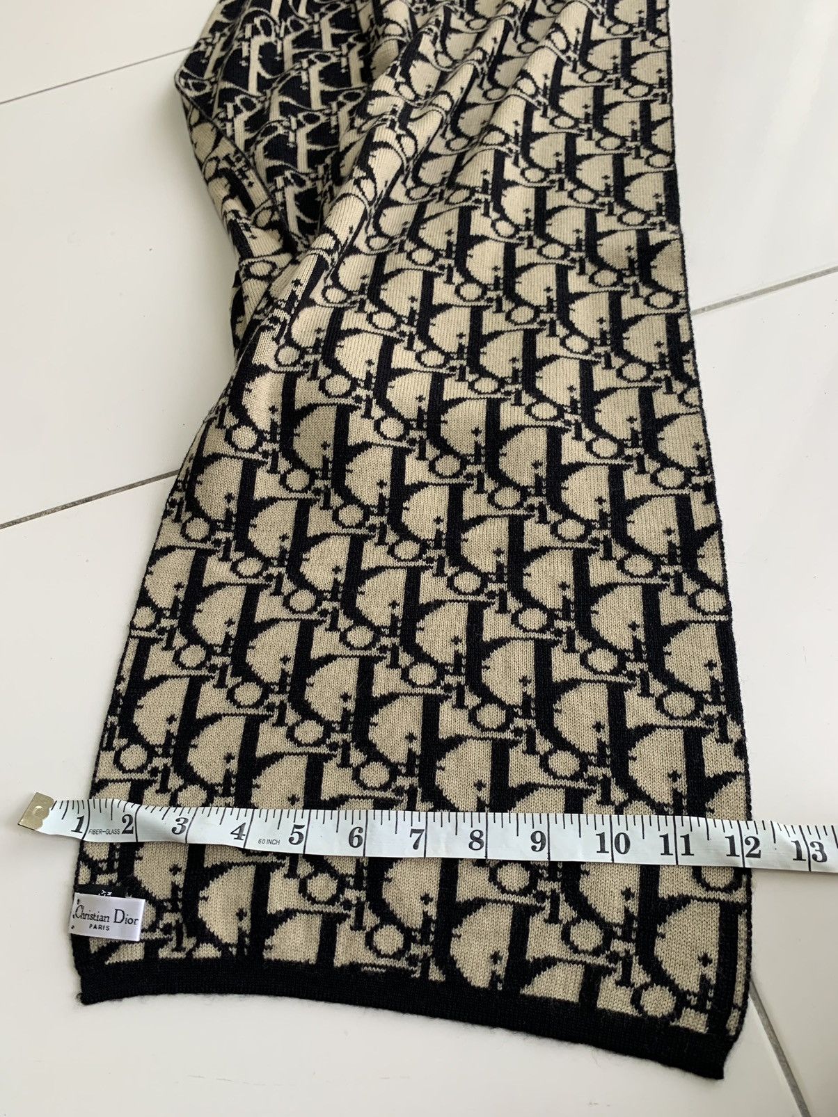 Christian Dior Monsieur Authentic Christian Dior Wool Monogram Scarf Size ONE SIZE - 7 Thumbnail