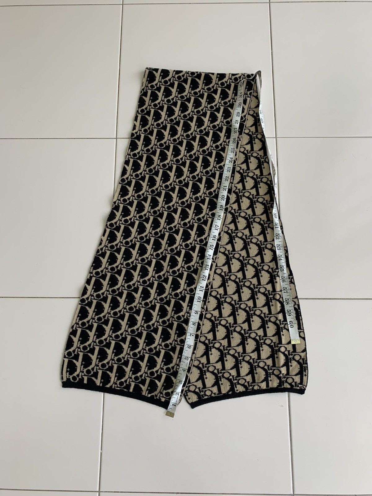 Christian Dior Monsieur Authentic Christian Dior Wool Monogram Scarf Size ONE SIZE - 2 Thumbnail