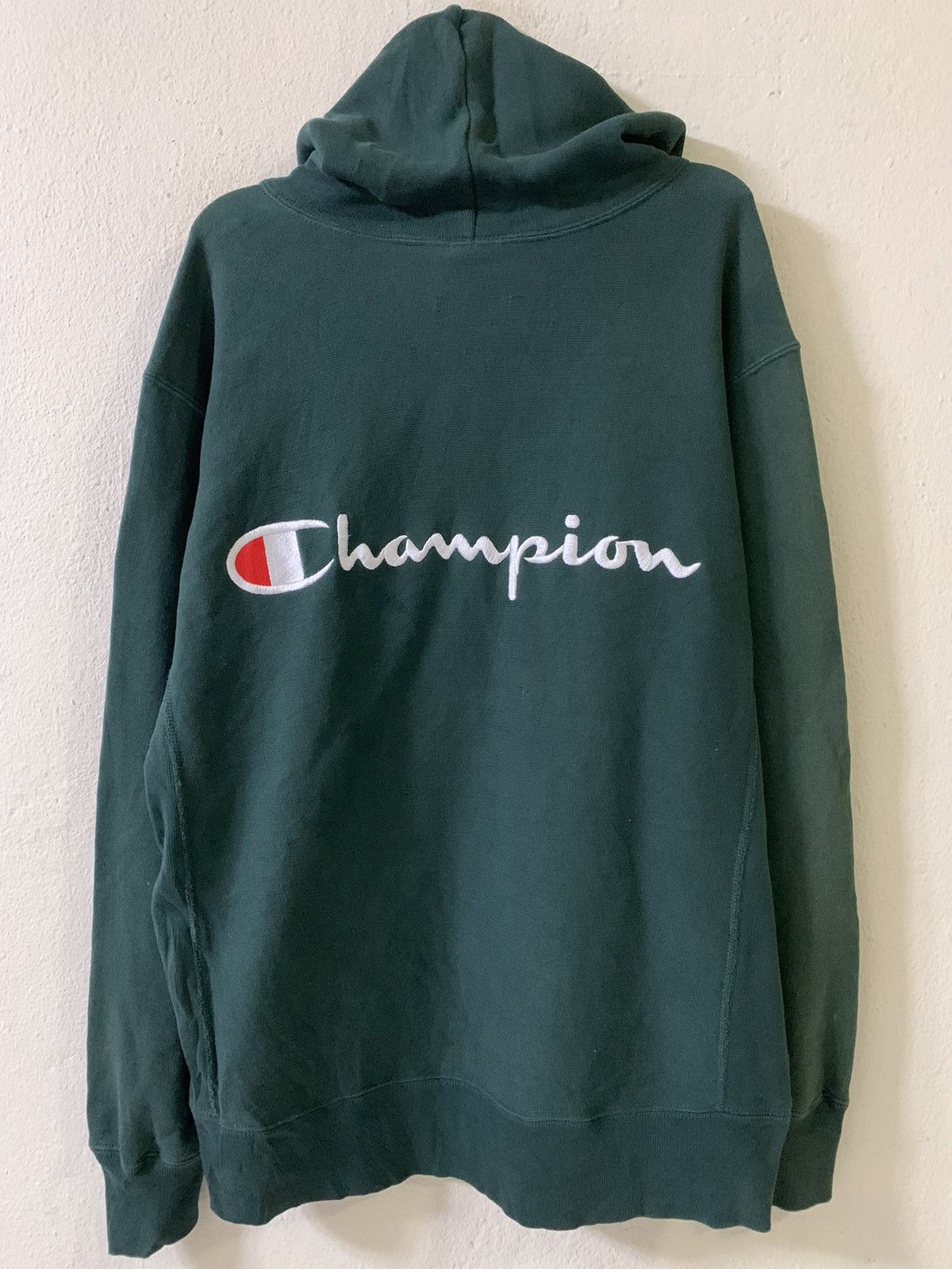 Champion Vintage Champion Reverse Weave Spellout Big Logo Hoodie Size US XL / EU 56 / 4 - 1 Thumbnail