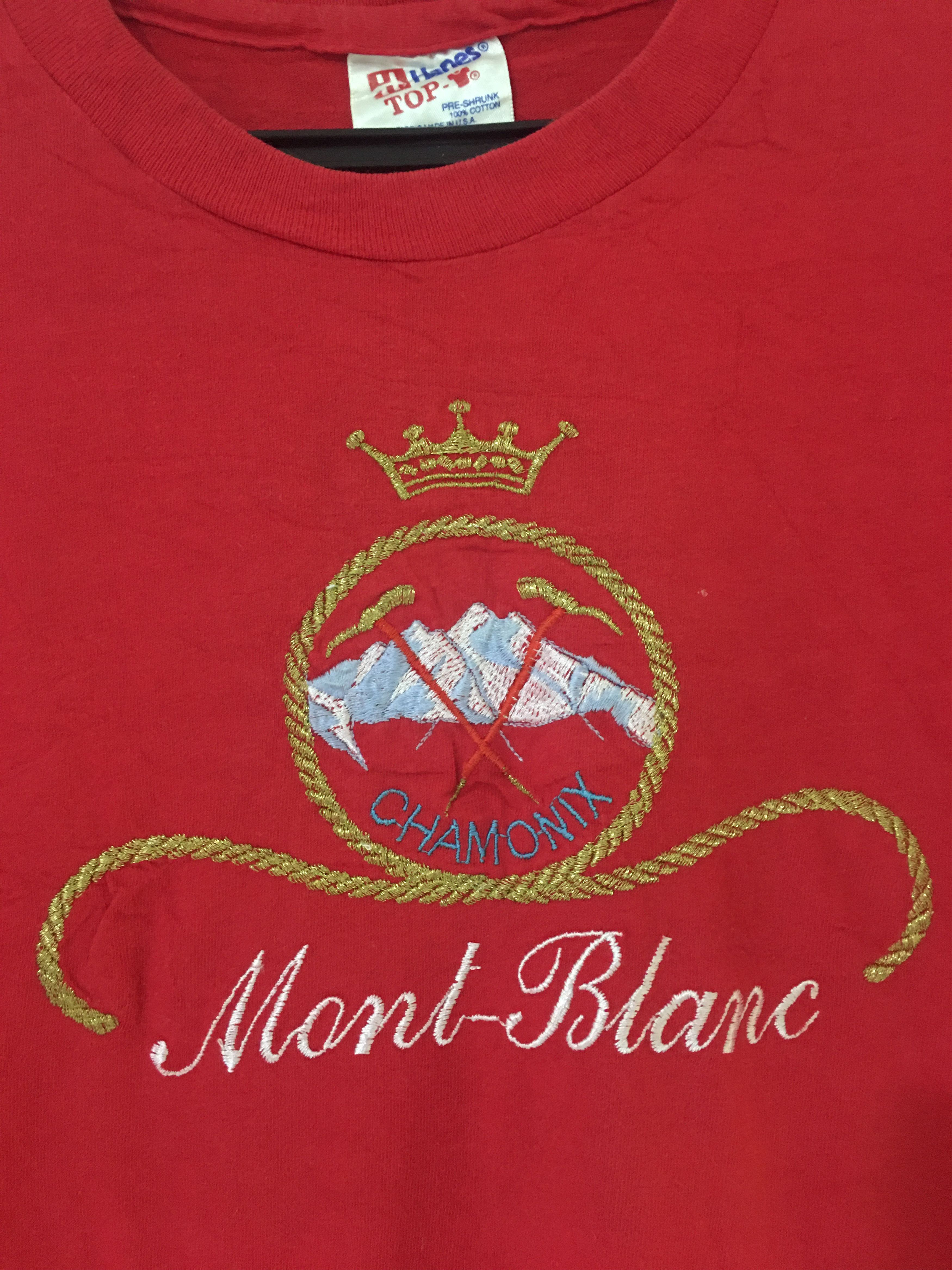 Hanes × Montblanc × Vintage Vintage Montblanc Logo Embroidered Single Stitch T Shirt M Size US M / EU 48-50 / 2 - 2 Thumbnail