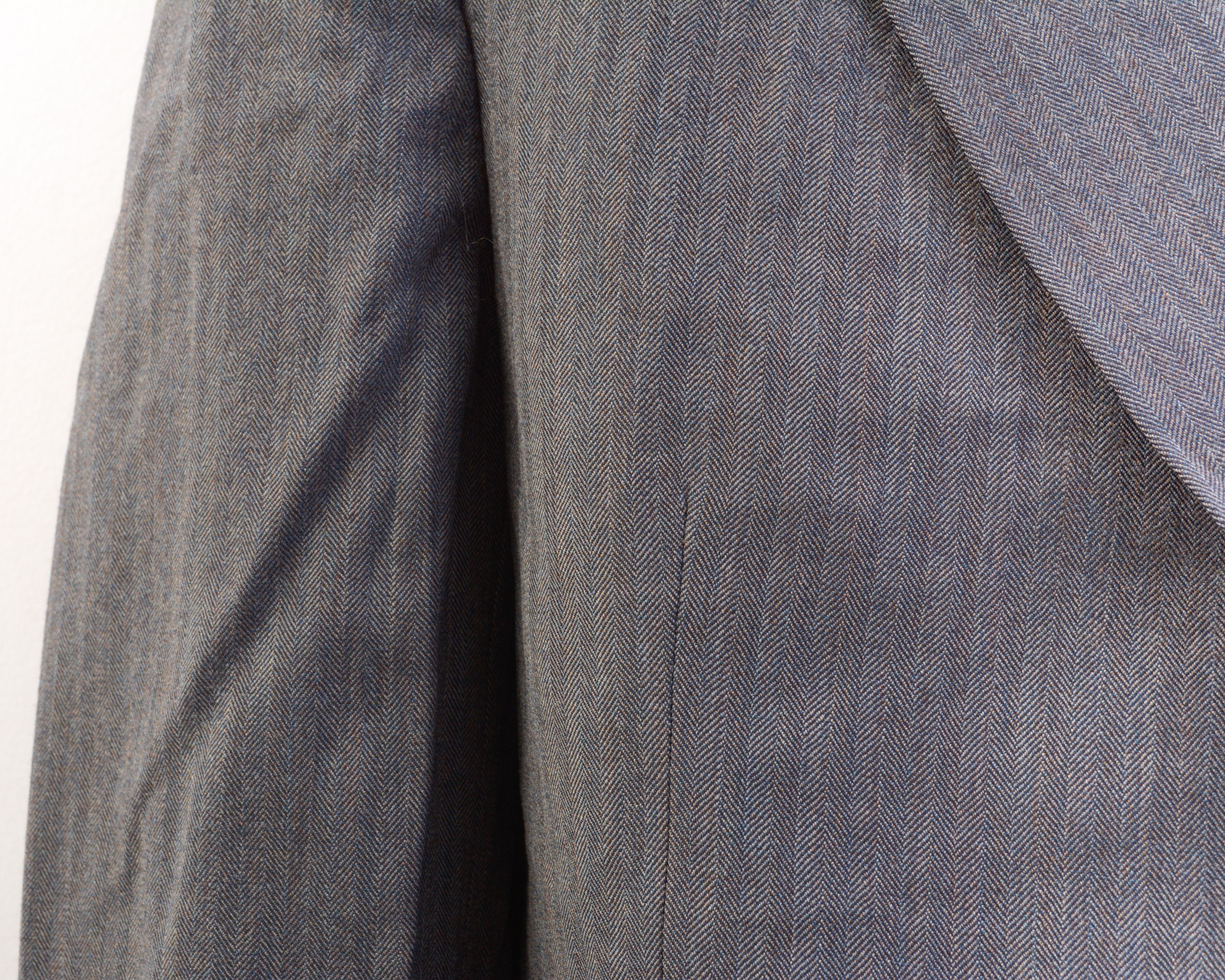 DAKS L Virgin Wool Suit Jacket Herringbone Tweed Sport Coat Size 42R - 6 Thumbnail