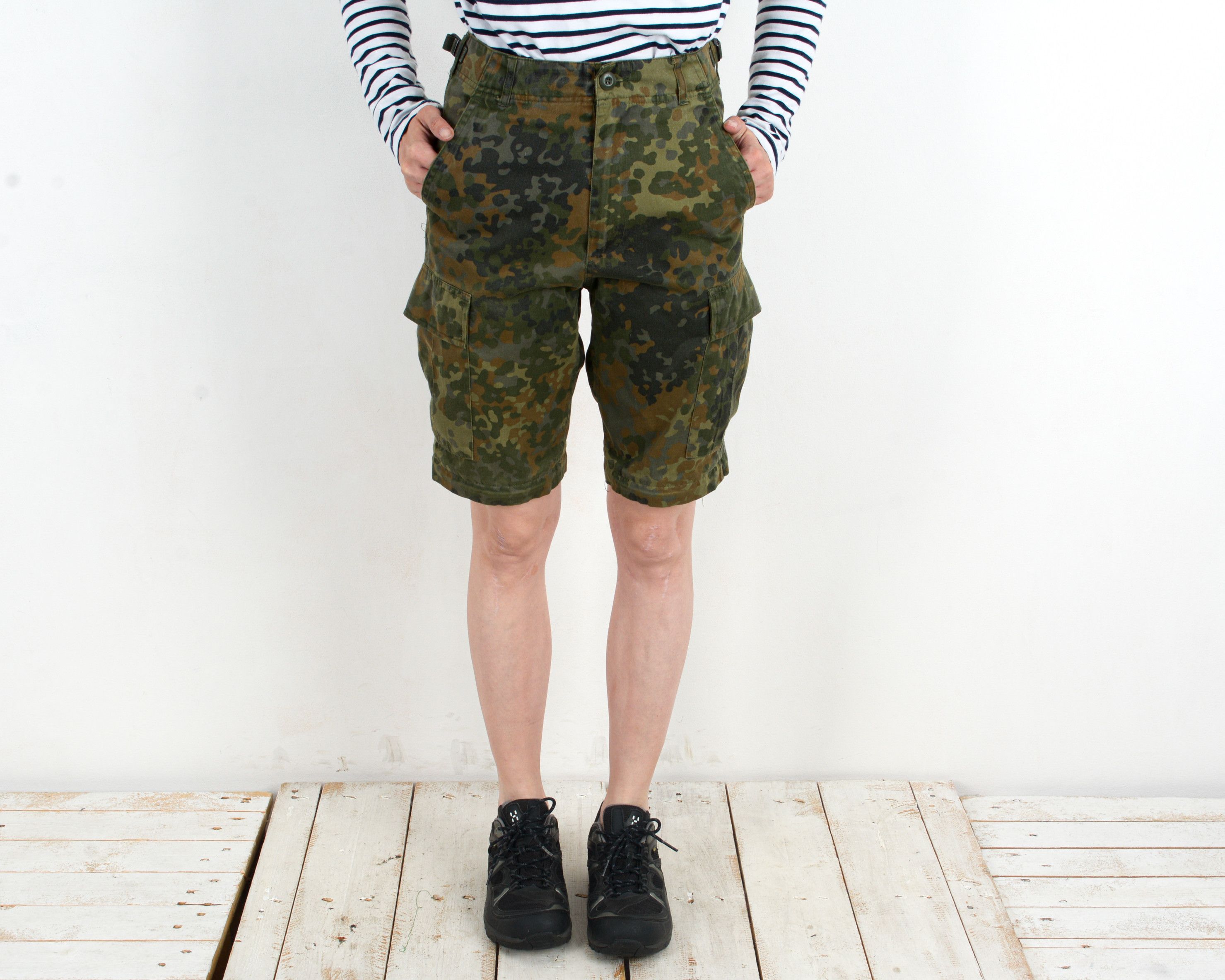 MIL-TEC × Vintage German Camo W27 Cargo Combat Shorts Trousers Army Military Size 27" / US 4 / IT 40 - 1 Thumbnail