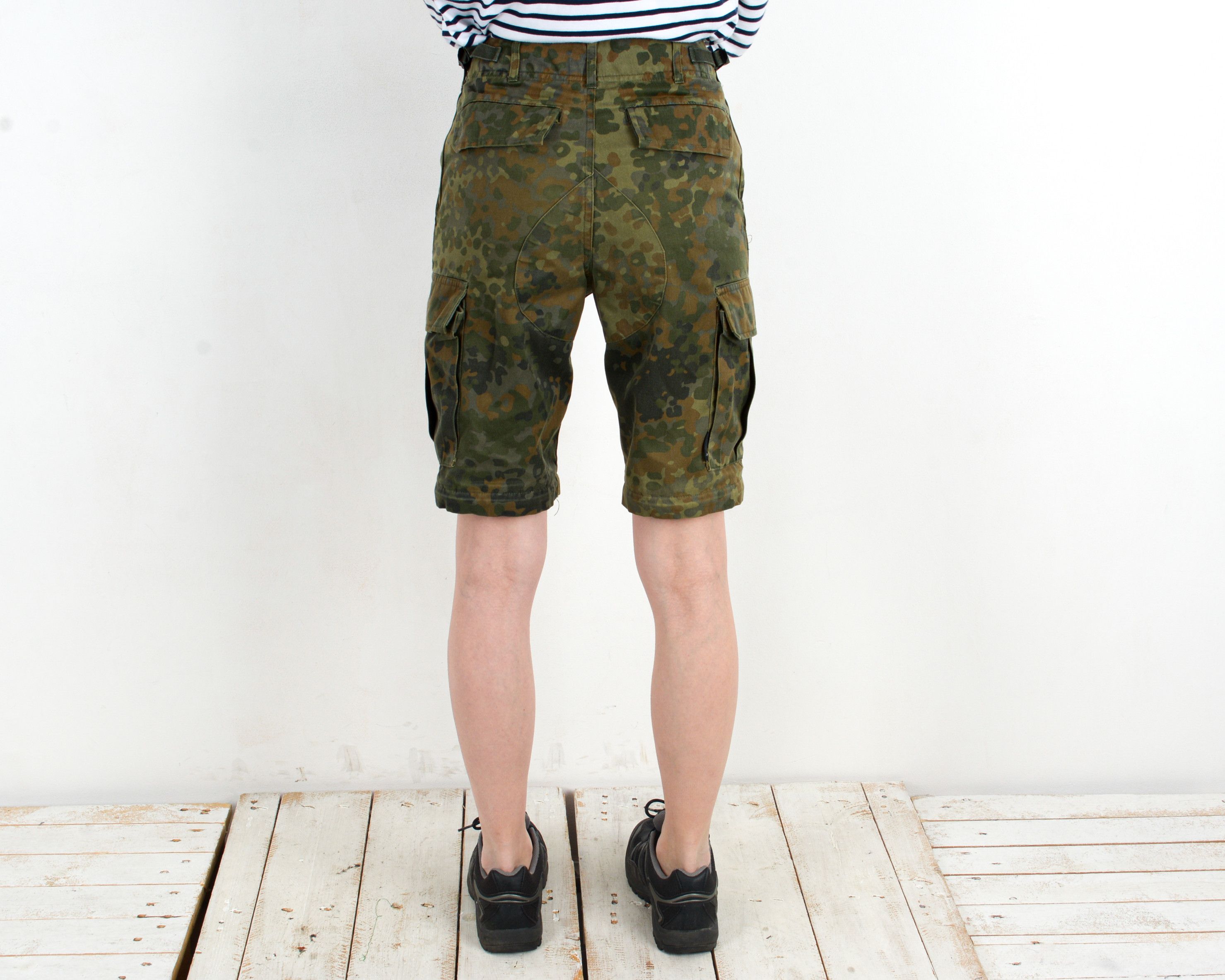 MIL-TEC × Vintage German Camo W27 Cargo Combat Shorts Trousers Army Military Size 27" / US 4 / IT 40 - 6 Thumbnail
