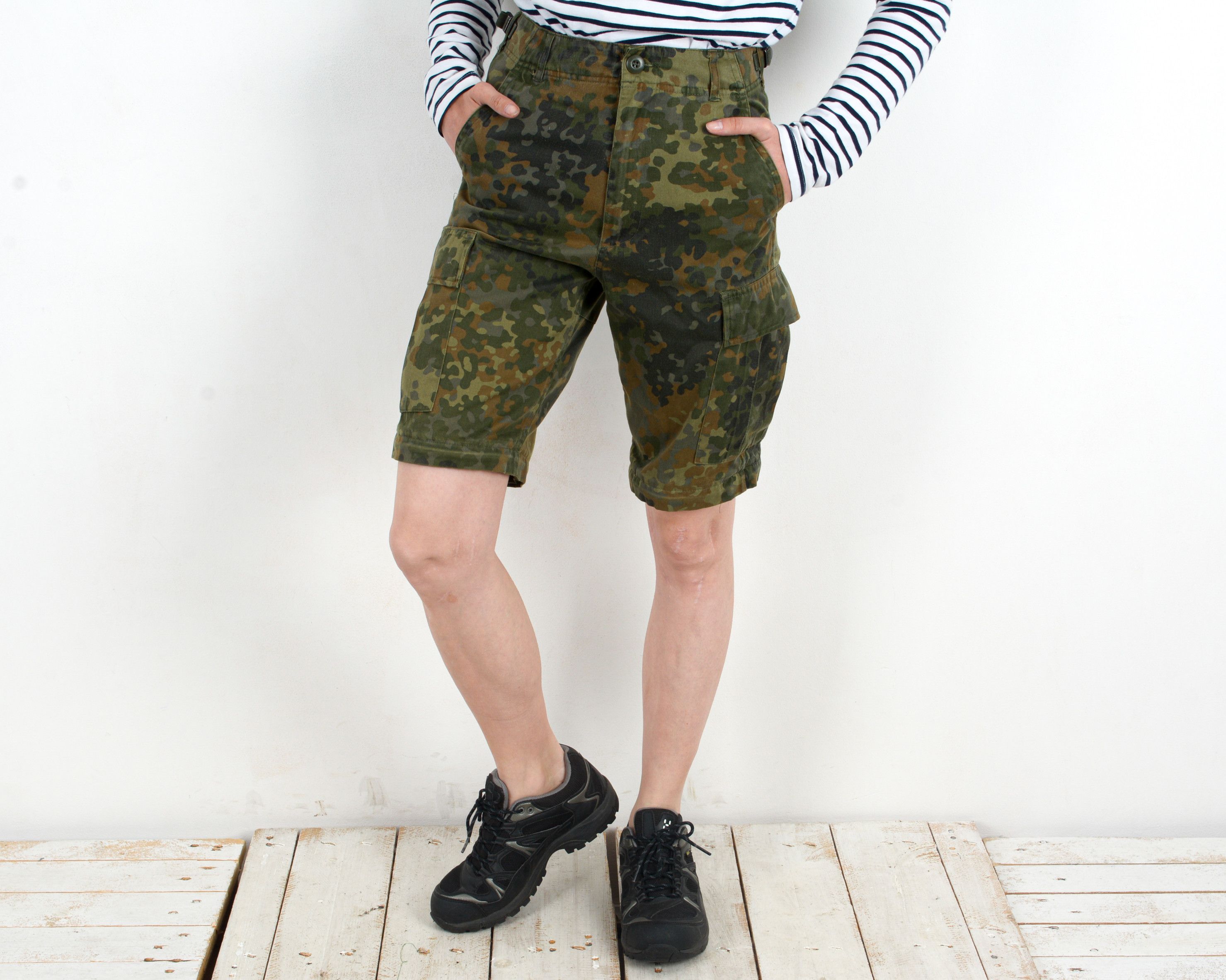 MIL-TEC × Vintage German Camo W27 Cargo Combat Shorts Trousers Army Military Size 27" / US 4 / IT 40 - 2 Thumbnail