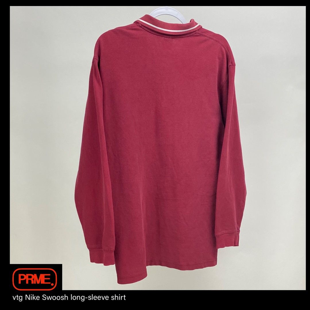 Vintage vintage 90s NIKE SWOOSH Polo Long sleeve shirt Size US M / EU 48-50 / 2 - 6 Thumbnail