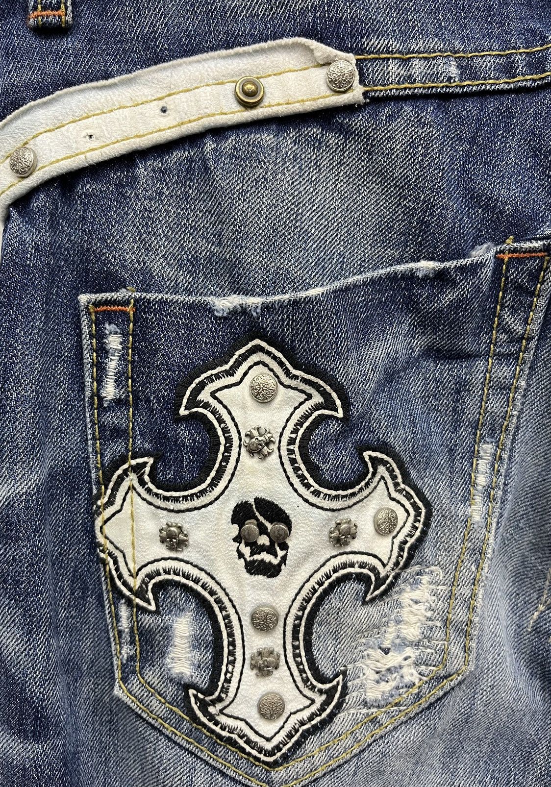 Japanese Brand LOLITA Exotic Denim Chrome Hearts Inspired Yoshitomo Nara Size US 29 - 6 Thumbnail