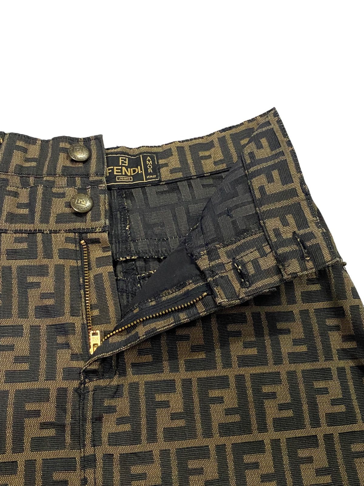 Fendi Rare‼️Vintage FENDI Monogram Double Waist Skits Jeans Size 24" / US 00 / IT 34 - 15 Thumbnail
