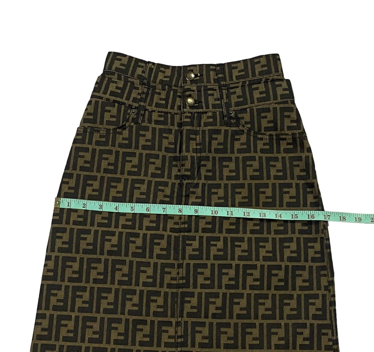 Fendi Rare‼️Vintage FENDI Monogram Double Waist Skits Jeans Size 24" / US 00 / IT 34 - 6 Thumbnail