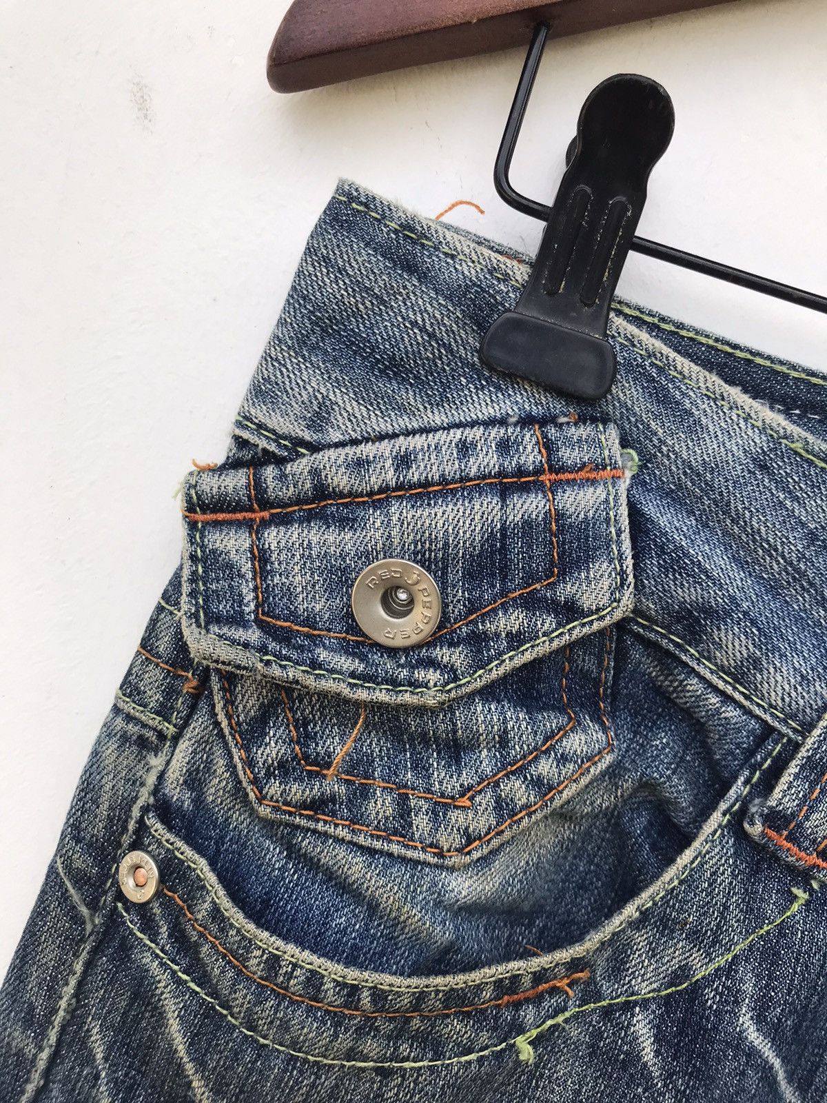 If Six Was Nine Red Pepper Embroidered Distressed Jeans - Unique Patch Style Size 30" / US 8 / IT 44 - 6 Thumbnail