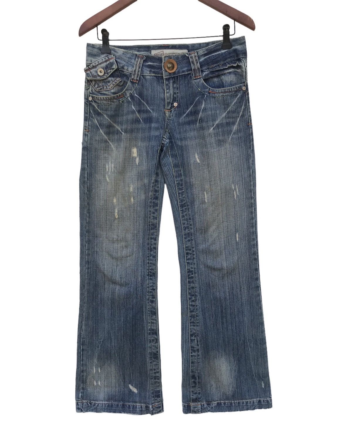 If Six Was Nine Red Pepper Embroidered Distressed Jeans - Unique Patch Style Size 30" / US 8 / IT 44 - 2 Thumbnail