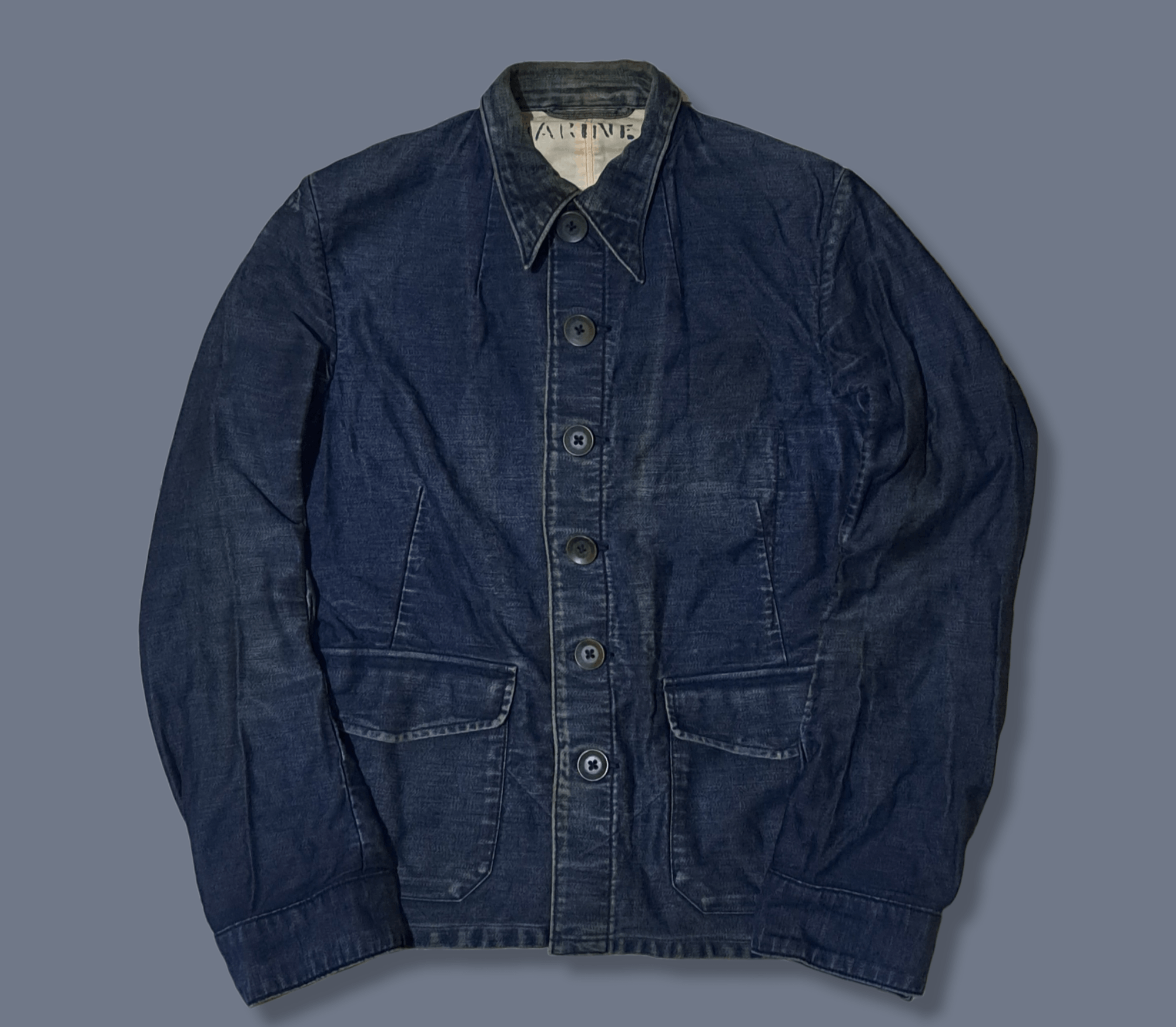 image of 45Rpm Denim Jacket Button Up in Indigo Blue, Men's (Size Medium)