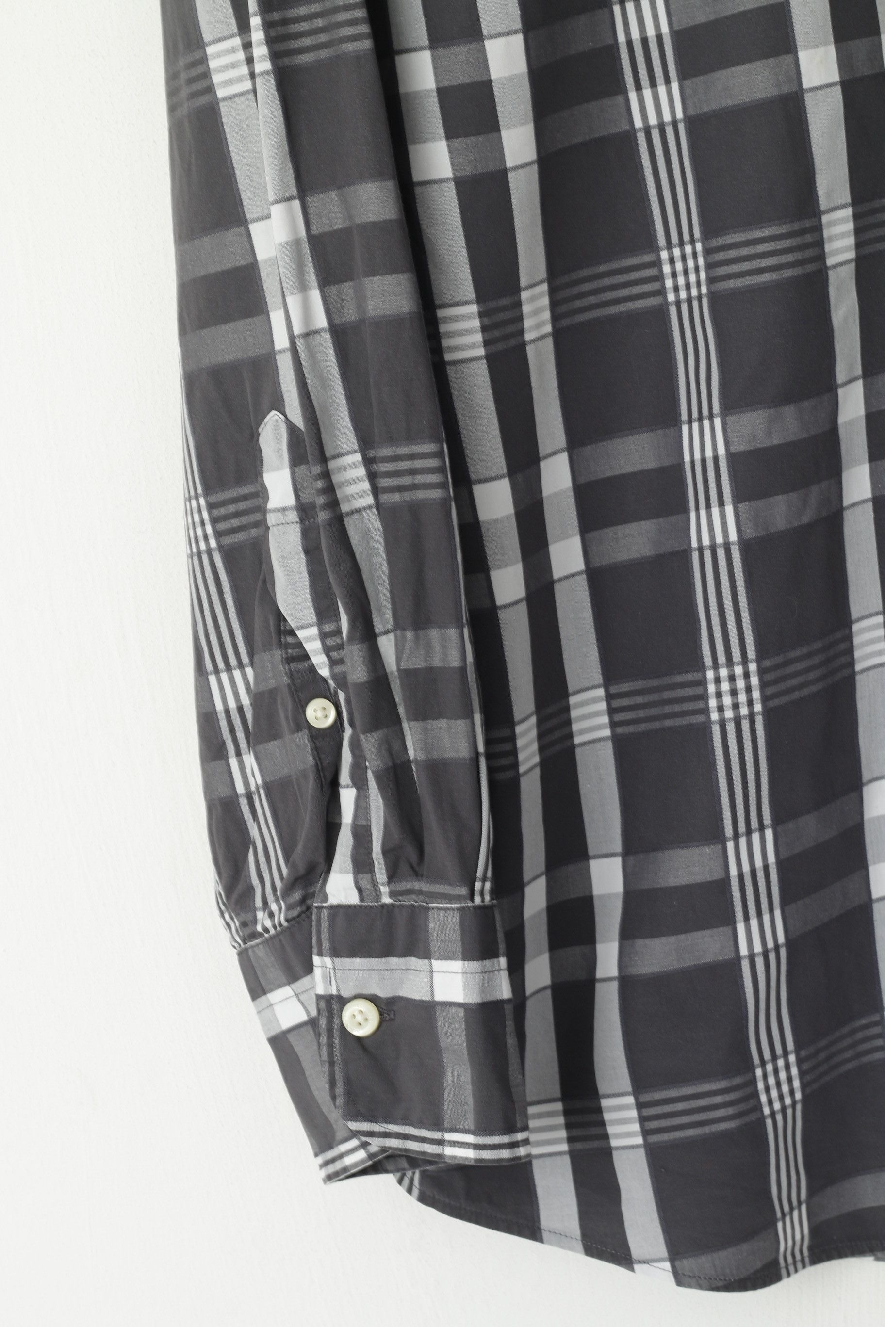 Gant × Vintage GANT Men L Casual Shirt Gray Check Cotton Del Mar 1202 Size US L / EU 52-54 / 3 - 3 Thumbnail