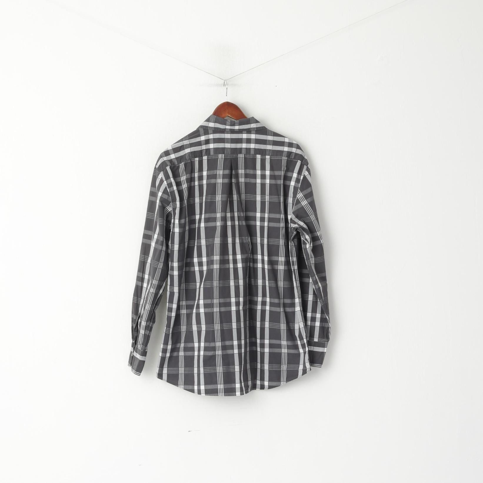 Gant × Vintage GANT Men L Casual Shirt Gray Check Cotton Del Mar 1202 Size US L / EU 52-54 / 3 - 7 Thumbnail