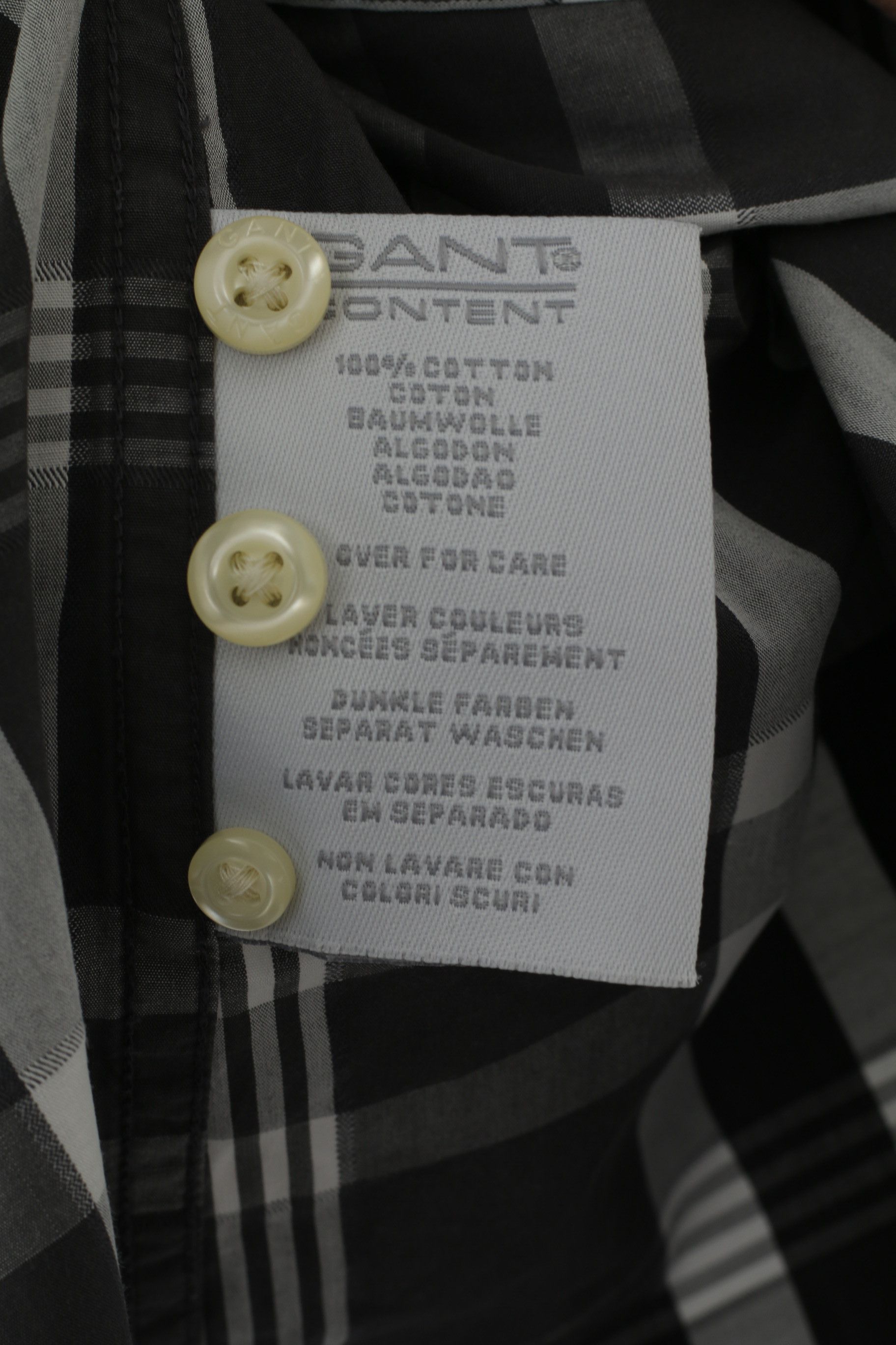 Gant × Vintage GANT Men L Casual Shirt Gray Check Cotton Del Mar 1202 Size US L / EU 52-54 / 3 - 6 Thumbnail