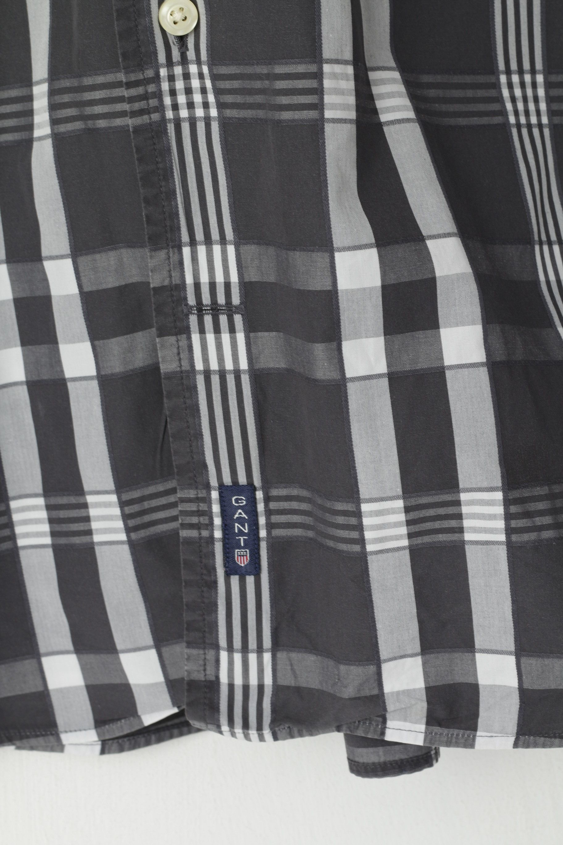 Gant × Vintage GANT Men L Casual Shirt Gray Check Cotton Del Mar 1202 Size US L / EU 52-54 / 3 - 4 Thumbnail