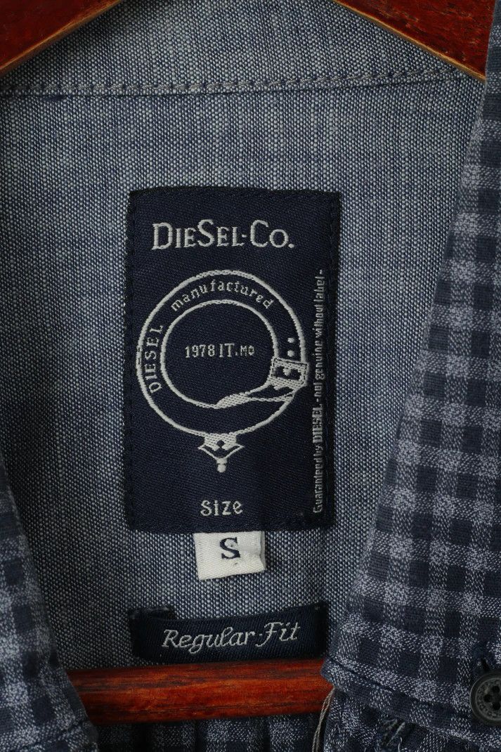Diesel Diesel Co. Men S Casual Shirt Navy Check Cotton 3806 Size US S / EU 44-46 / 1 - 5 Thumbnail