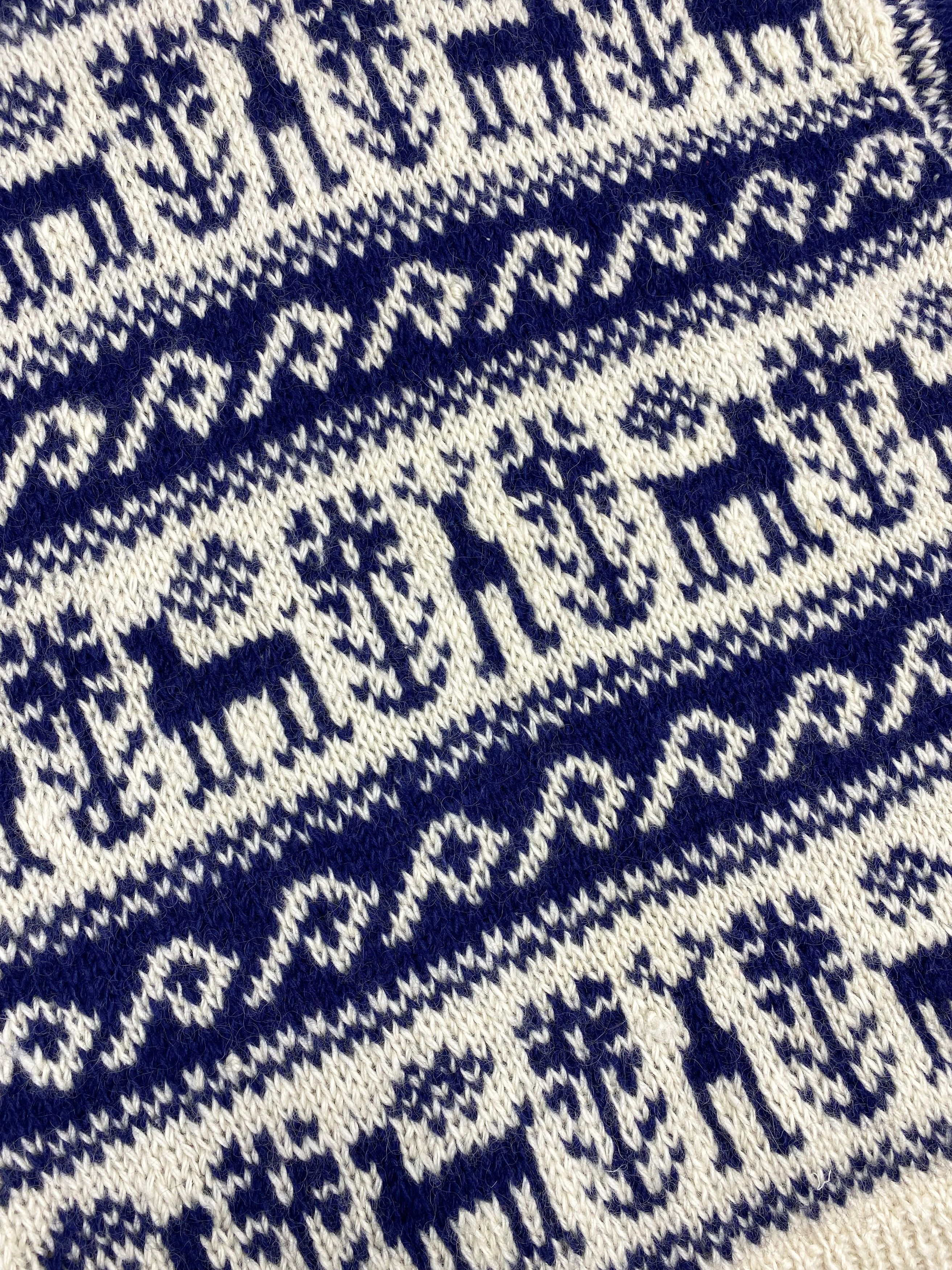 Handmade × Vintage Vintage Heavy Pure Wool Hand-Knitted Deer Winter Sweater Size US XL / EU 56 / 4 - 4 Thumbnail