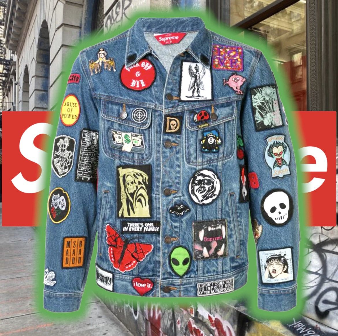 Supreme denim jacket 2018 sales