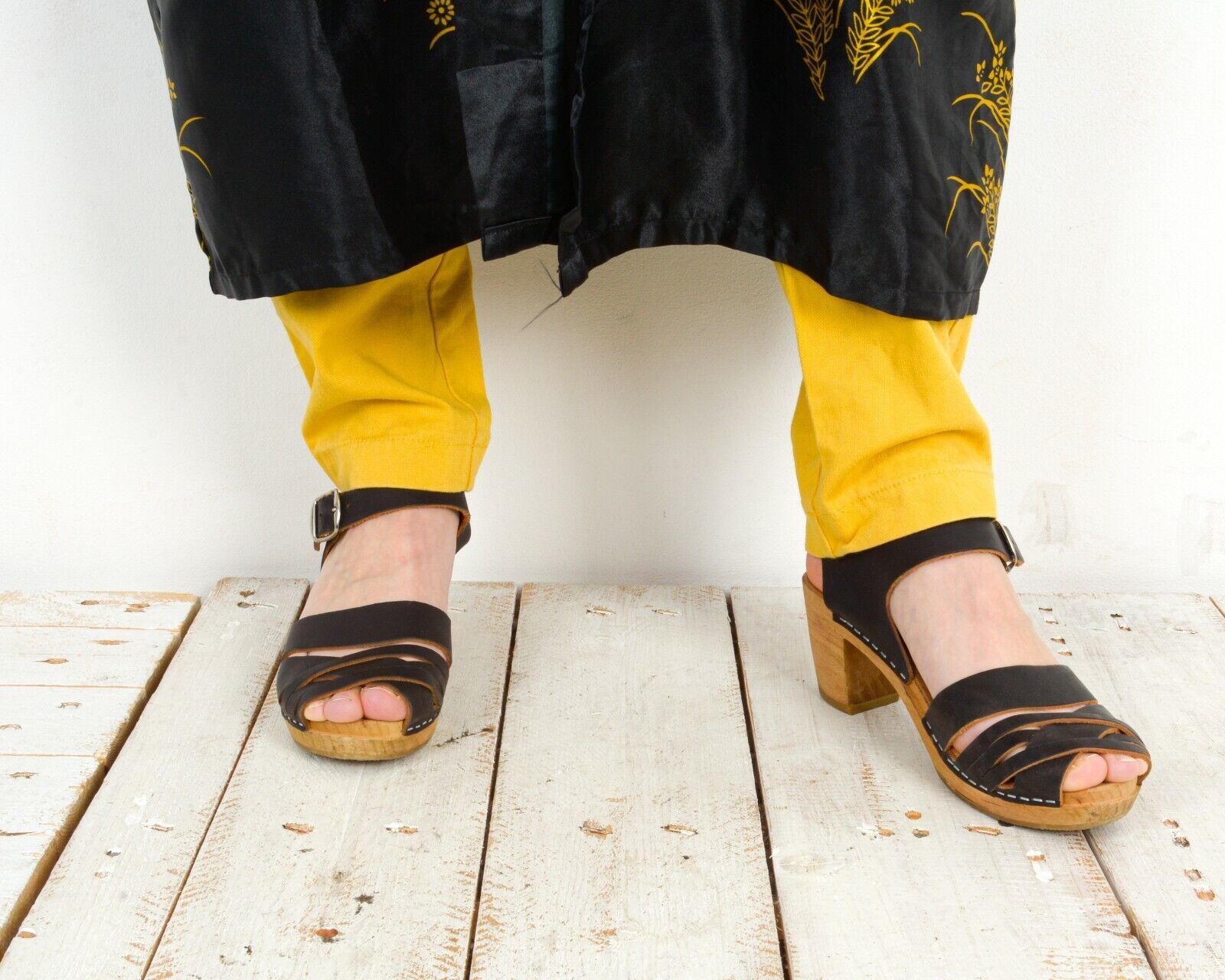 Other × Vintage MOHEDA Heels Swedish Ankle Strap Open Clogs EUR37 UK4.5 Size US 6.5 / IT 36.5 - 3 Thumbnail