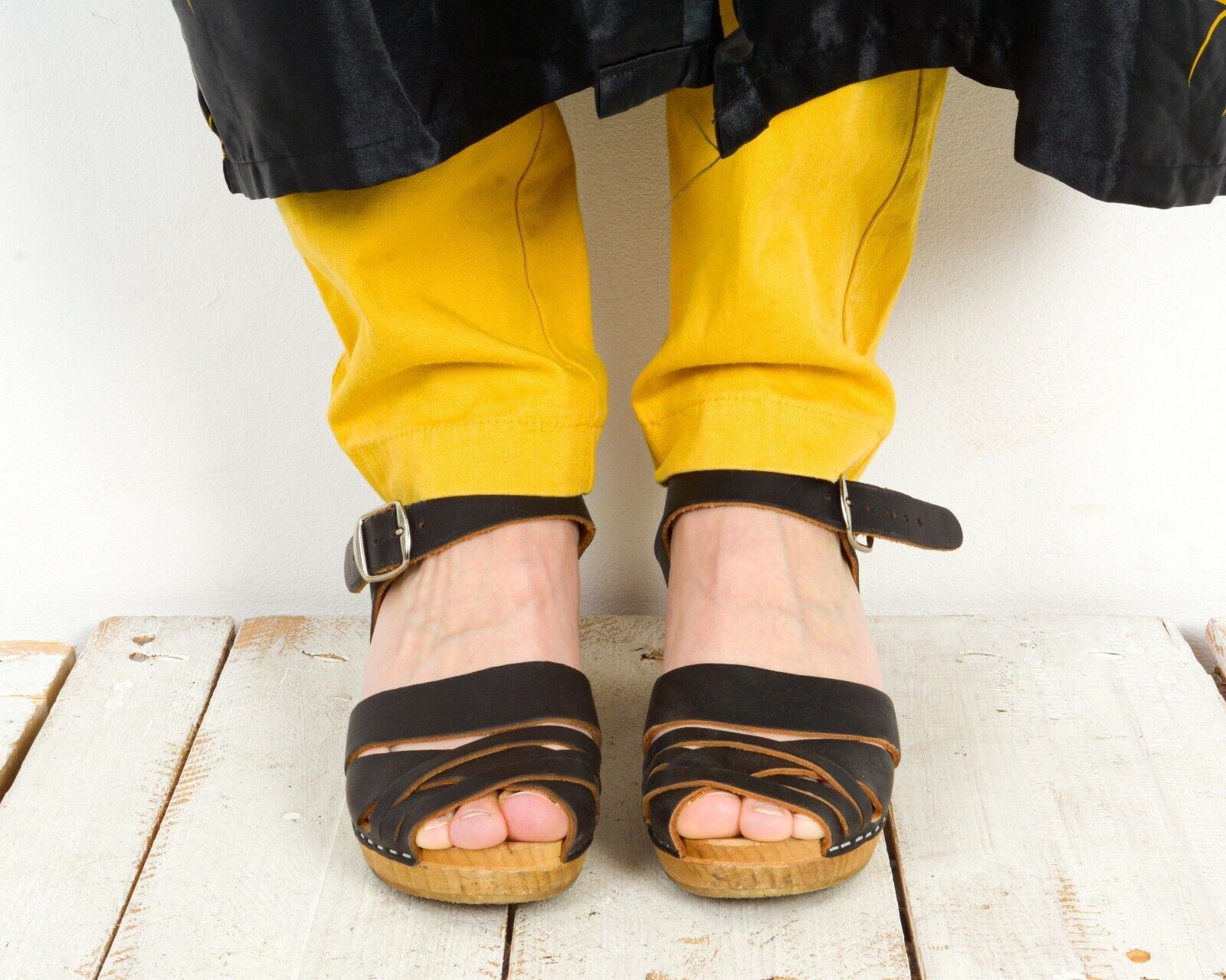 Other × Vintage MOHEDA Heels Swedish Ankle Strap Open Clogs EUR37 UK4.5 Size US 6.5 / IT 36.5 - 2 Thumbnail