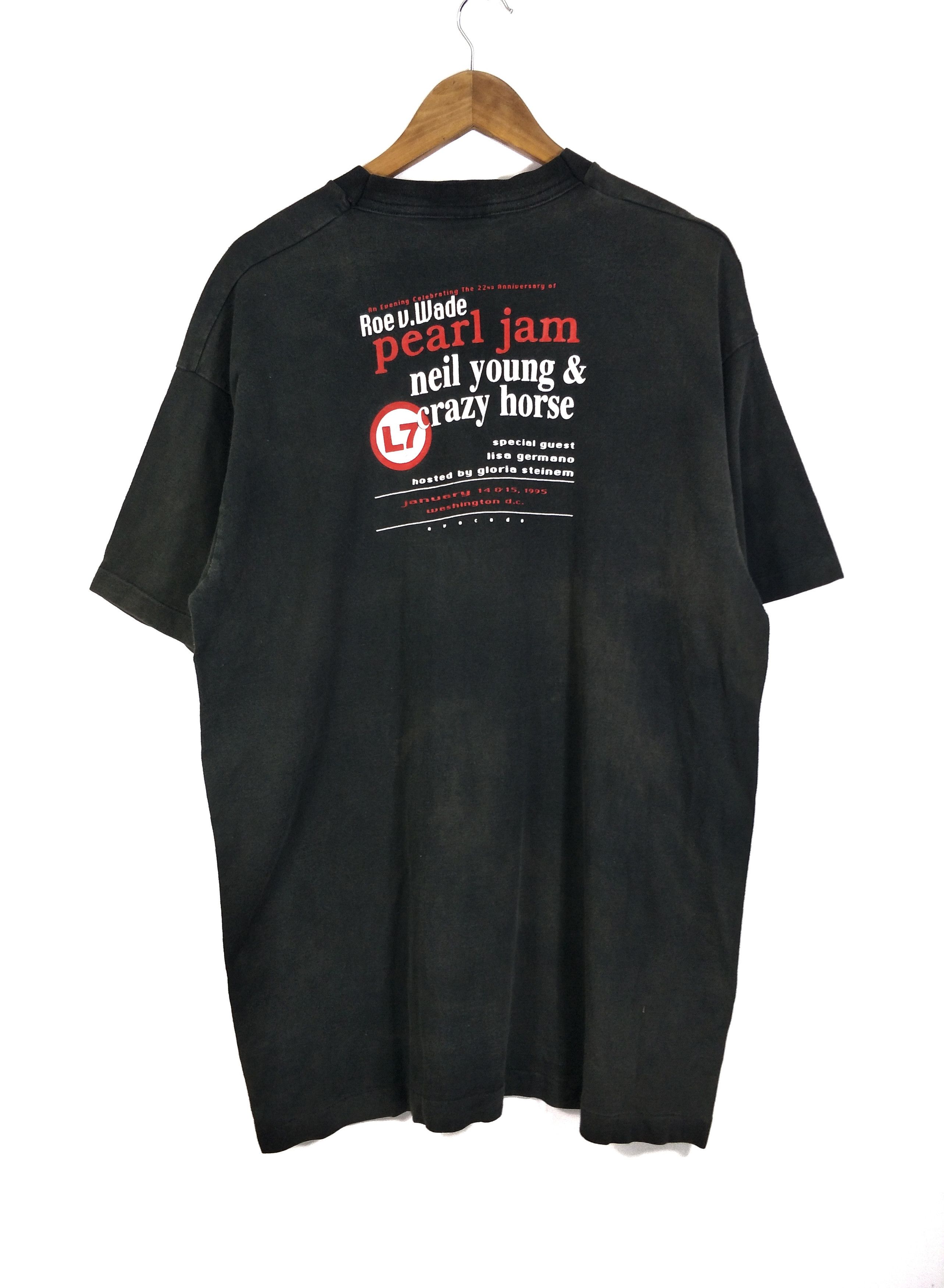 Band Tees 90's Rare Roe v.Wade Concert Pearl Jam L7 NeilYoung C.Horse Size US XL / EU 56 / 4 - 1 Thumbnail