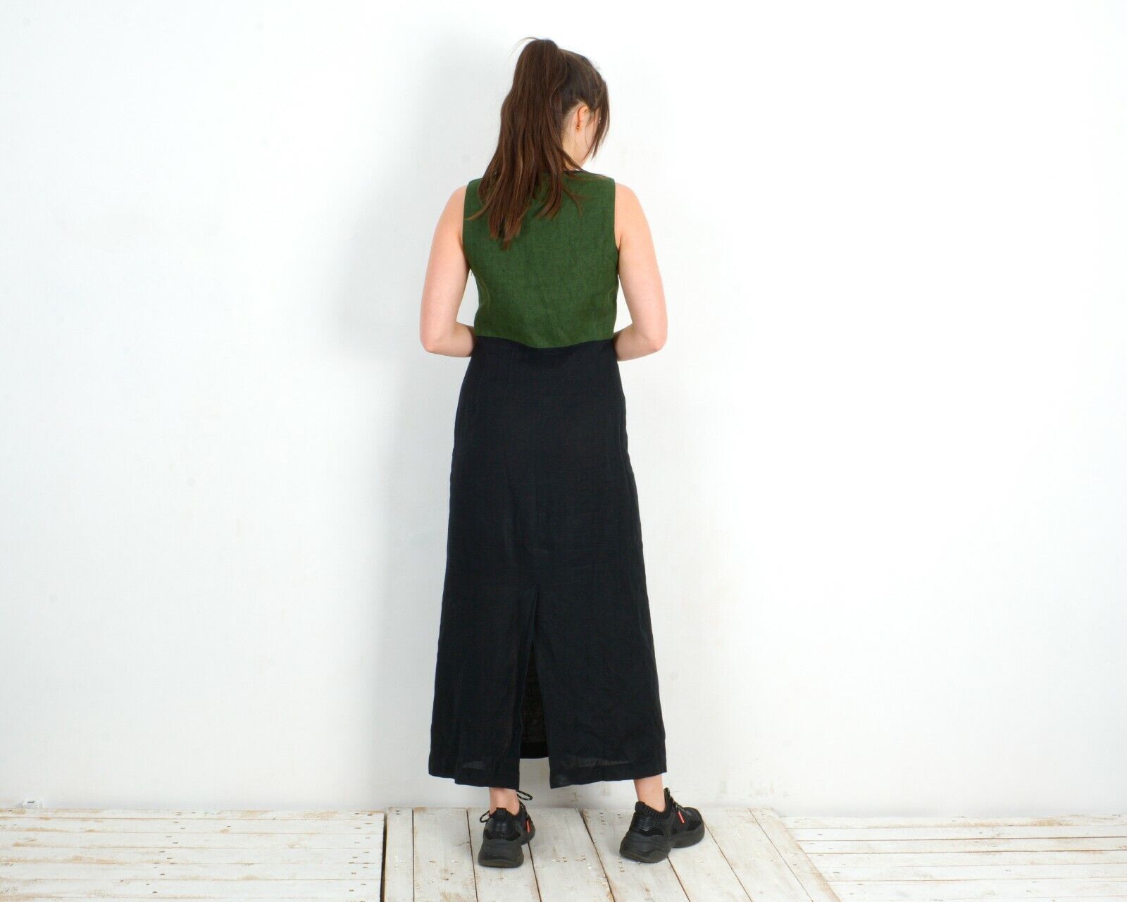 Other × Vintage Trachten Linen Dress Check Plaid Tartan Roses Embroidery Size M / US 6-8 / IT 42-44 - 4 Thumbnail