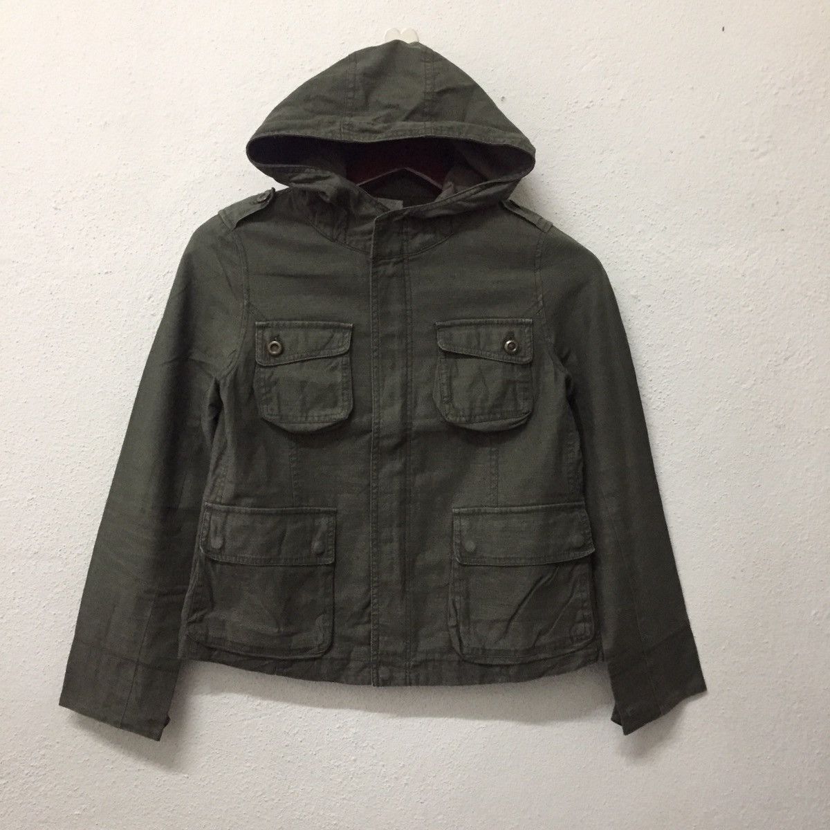 Vintage Army Hoodie Multipocket Jacket