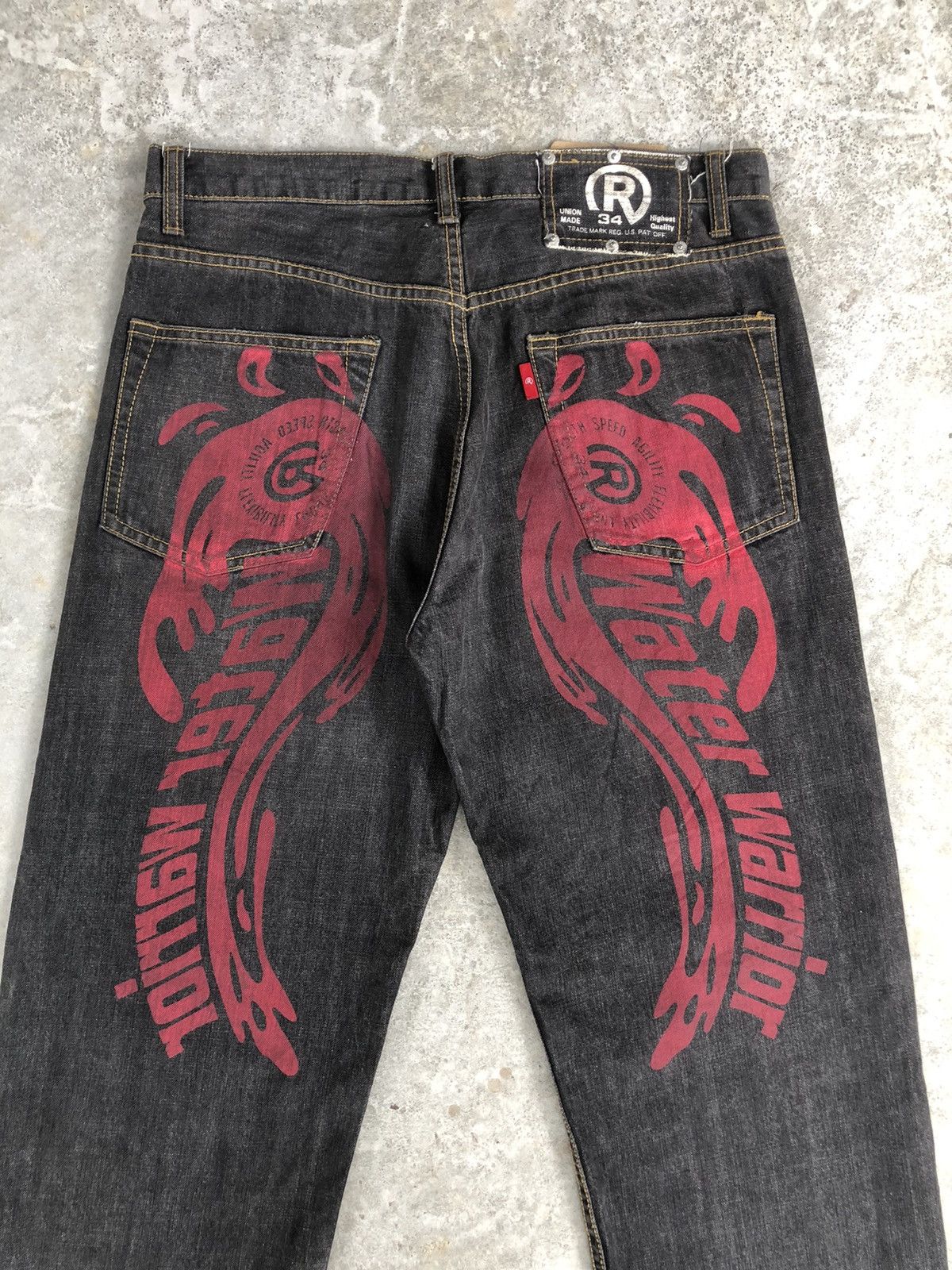 Japanese Brand Japanese Painted Jeans Big Logo Jeans Distressed Jean Size US 34 / EU 50 - 8 Thumbnail