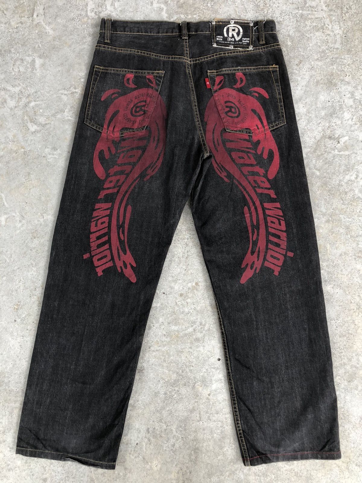 Japanese Brand Japanese Painted Jeans Big Logo Jeans Distressed Jean Size US 34 / EU 50 - 1 Thumbnail