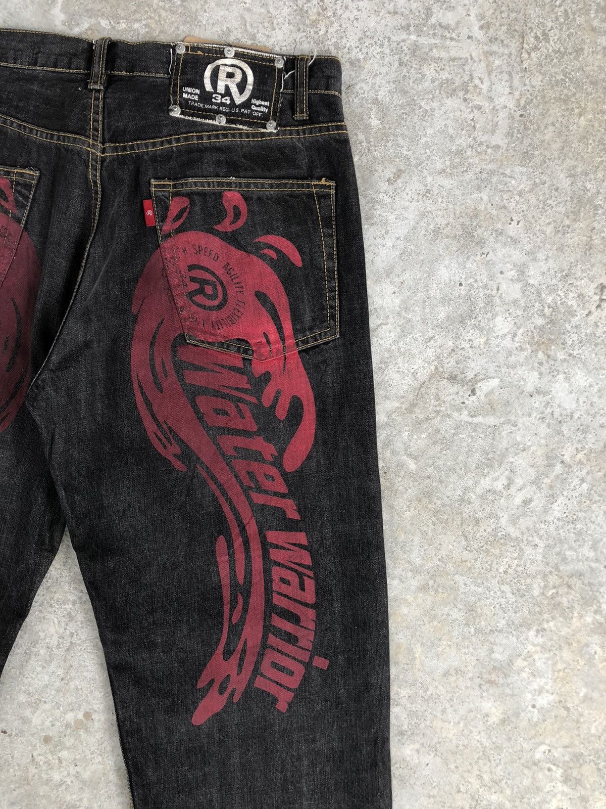 Japanese Brand Japanese Painted Jeans Big Logo Jeans Distressed Jean Size US 34 / EU 50 - 10 Thumbnail