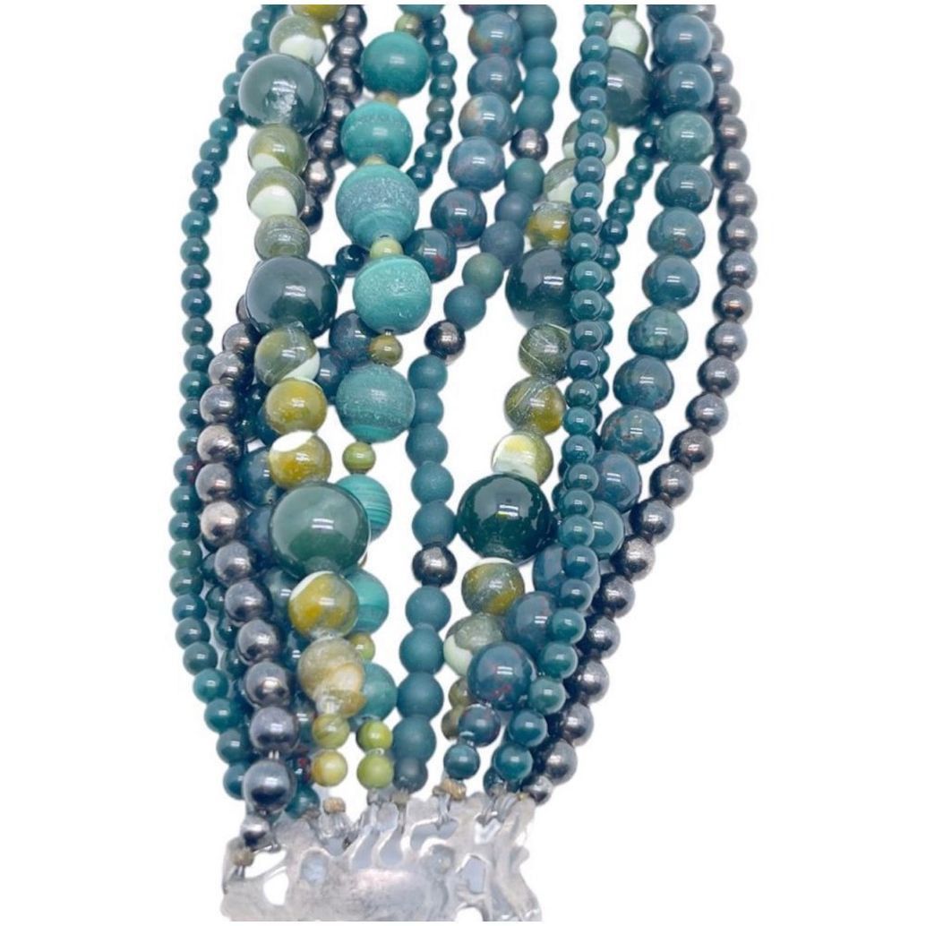 Other STEPHEN DWECK Y2K Jade Hematite Multi-Strand Bracelet Signed Size ONE SIZE - 8 Thumbnail