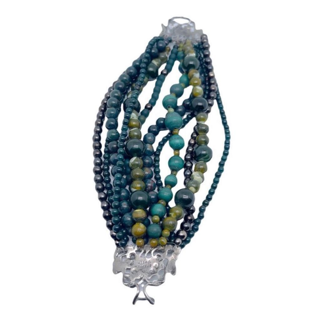 Other STEPHEN DWECK Y2K Jade Hematite Multi-Strand Bracelet Signed Size ONE SIZE - 7 Thumbnail