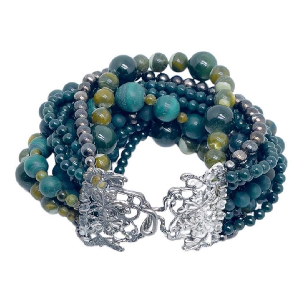 Other STEPHEN DWECK Y2K Jade Hematite Multi-Strand Bracelet Signed Size ONE SIZE - 1 Thumbnail