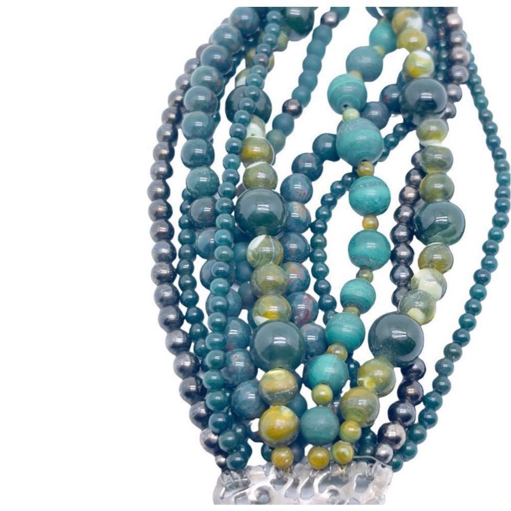 Other STEPHEN DWECK Y2K Jade Hematite Multi-Strand Bracelet Signed Size ONE SIZE - 4 Thumbnail