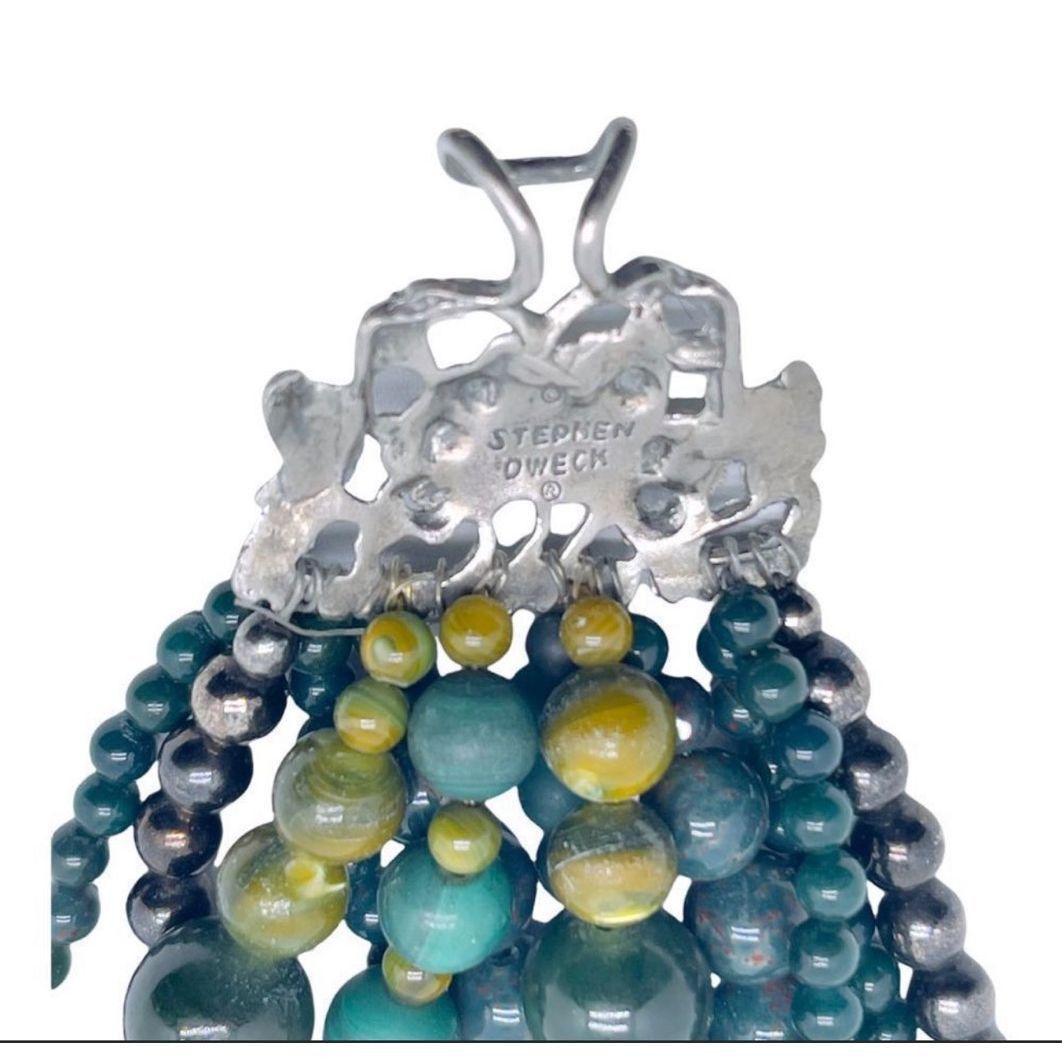 Other STEPHEN DWECK Y2K Jade Hematite Multi-Strand Bracelet Signed Size ONE SIZE - 6 Thumbnail