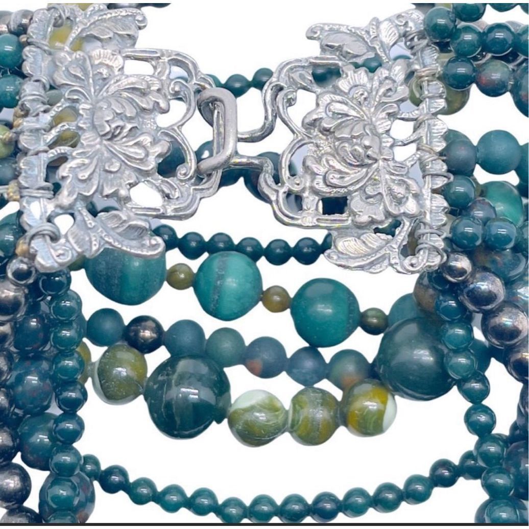 Other STEPHEN DWECK Y2K Jade Hematite Multi-Strand Bracelet Signed Size ONE SIZE - 2 Thumbnail