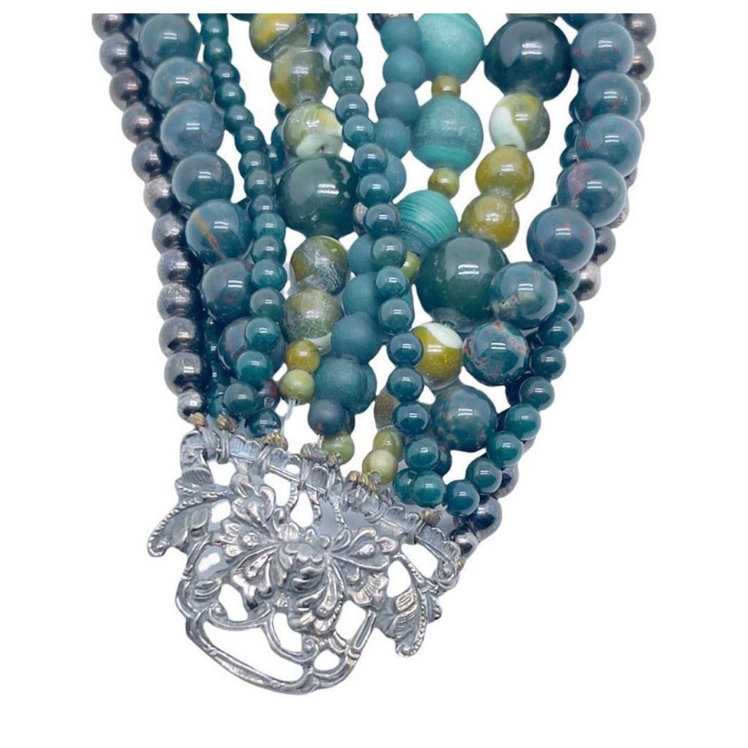 Other STEPHEN DWECK Y2K Jade Hematite Multi-Strand Bracelet Signed Size ONE SIZE - 11 Thumbnail