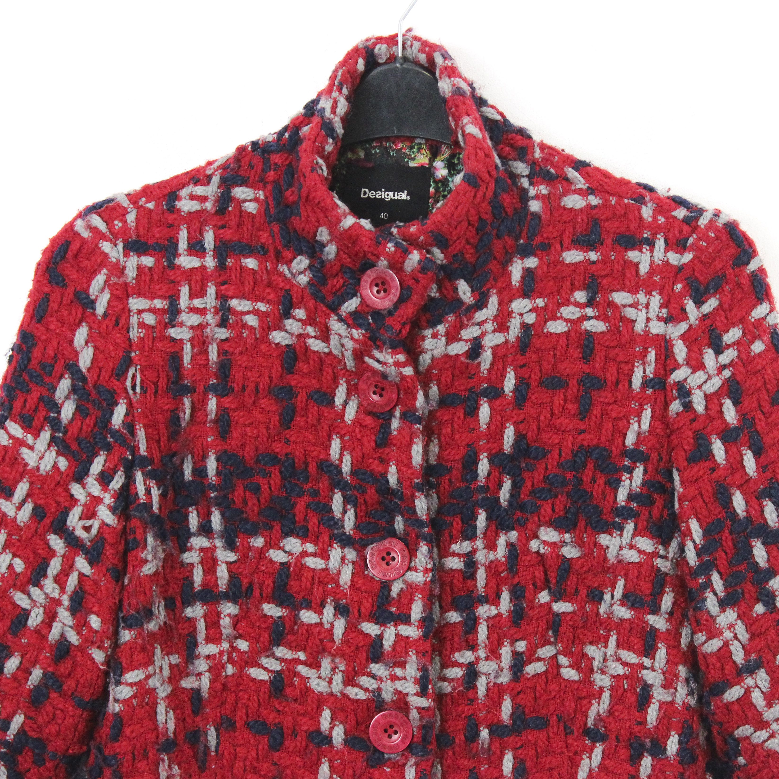 Desigual Wool US 8 Over UK 12 Coat Jacket EU 40 Funky Button Colorful Size M / US 6-8 / IT 42-44 - 2 Thumbnail