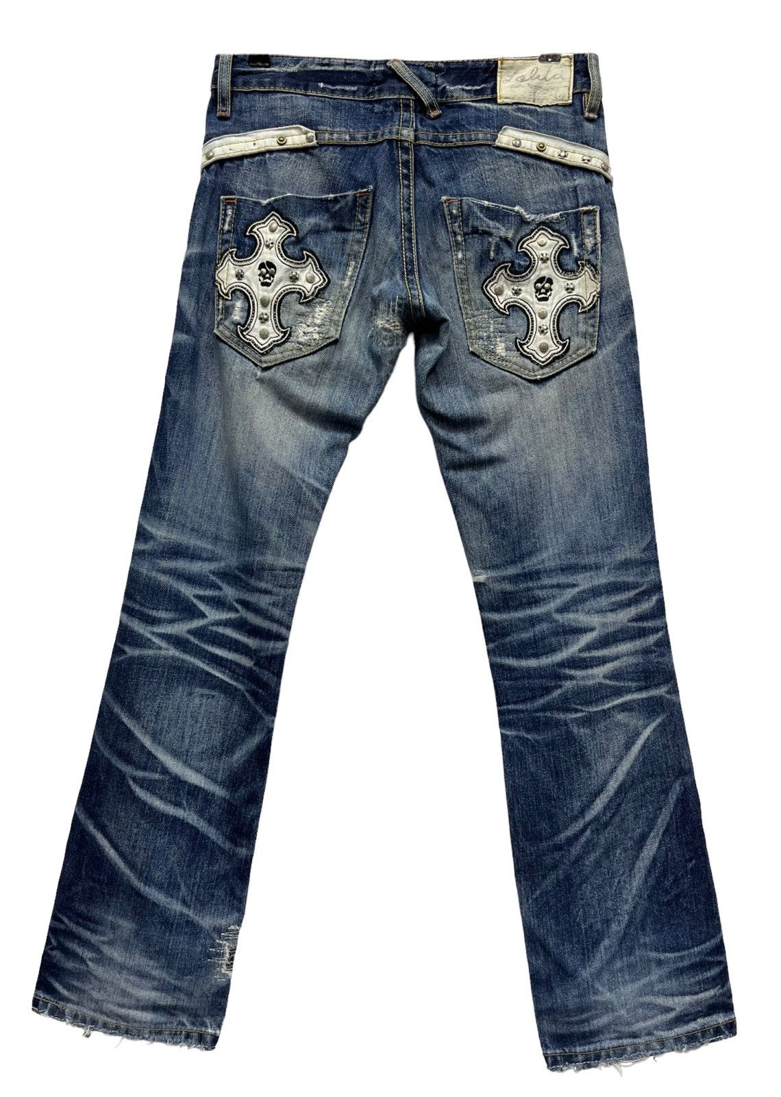 Vintage 🔥YOSHITOMO NARA LOLITA Exotic Denim Chrome Hearts Inspired Size US 29 - 4 Thumbnail