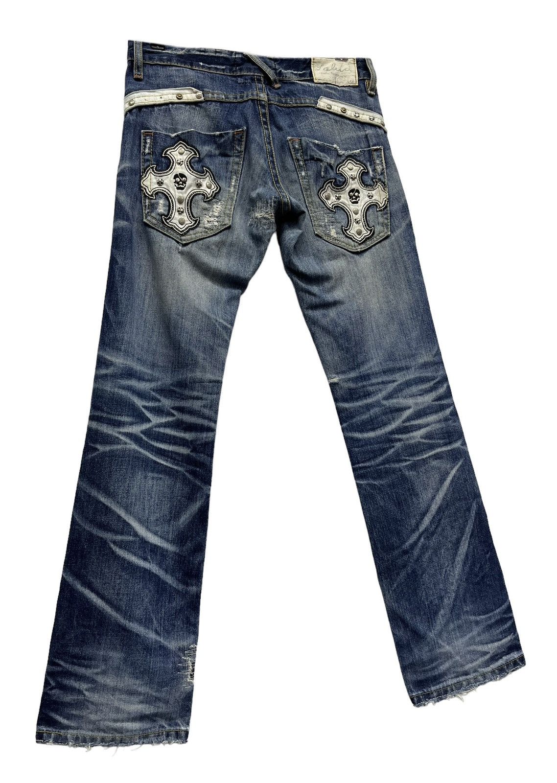 Vintage 🔥YOSHITOMO NARA LOLITA Exotic Denim Chrome Hearts Inspired Size US 29 - 3 Thumbnail