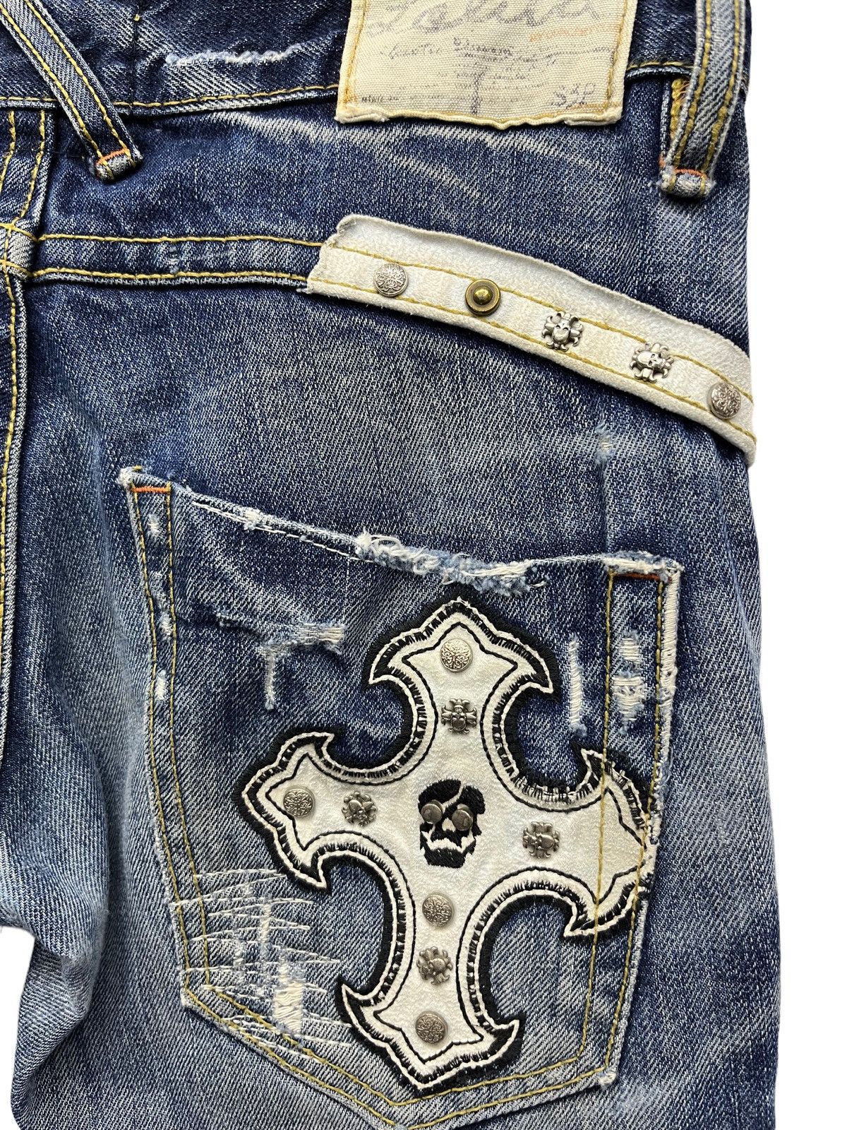Vintage 🔥YOSHITOMO NARA LOLITA Exotic Denim Chrome Hearts Inspired Size US 29 - 5 Thumbnail