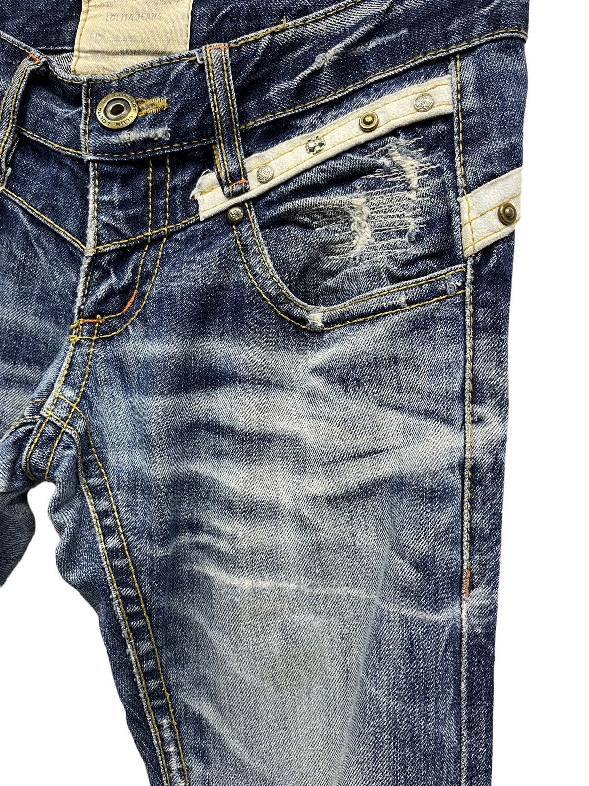 Vintage 🔥YOSHITOMO NARA LOLITA Exotic Denim Chrome Hearts Inspired Size US 29 - 15 Thumbnail