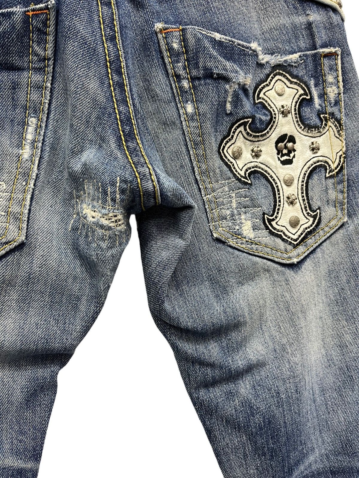 Vintage 🔥YOSHITOMO NARA LOLITA Exotic Denim Chrome Hearts Inspired Size US 29 - 7 Thumbnail