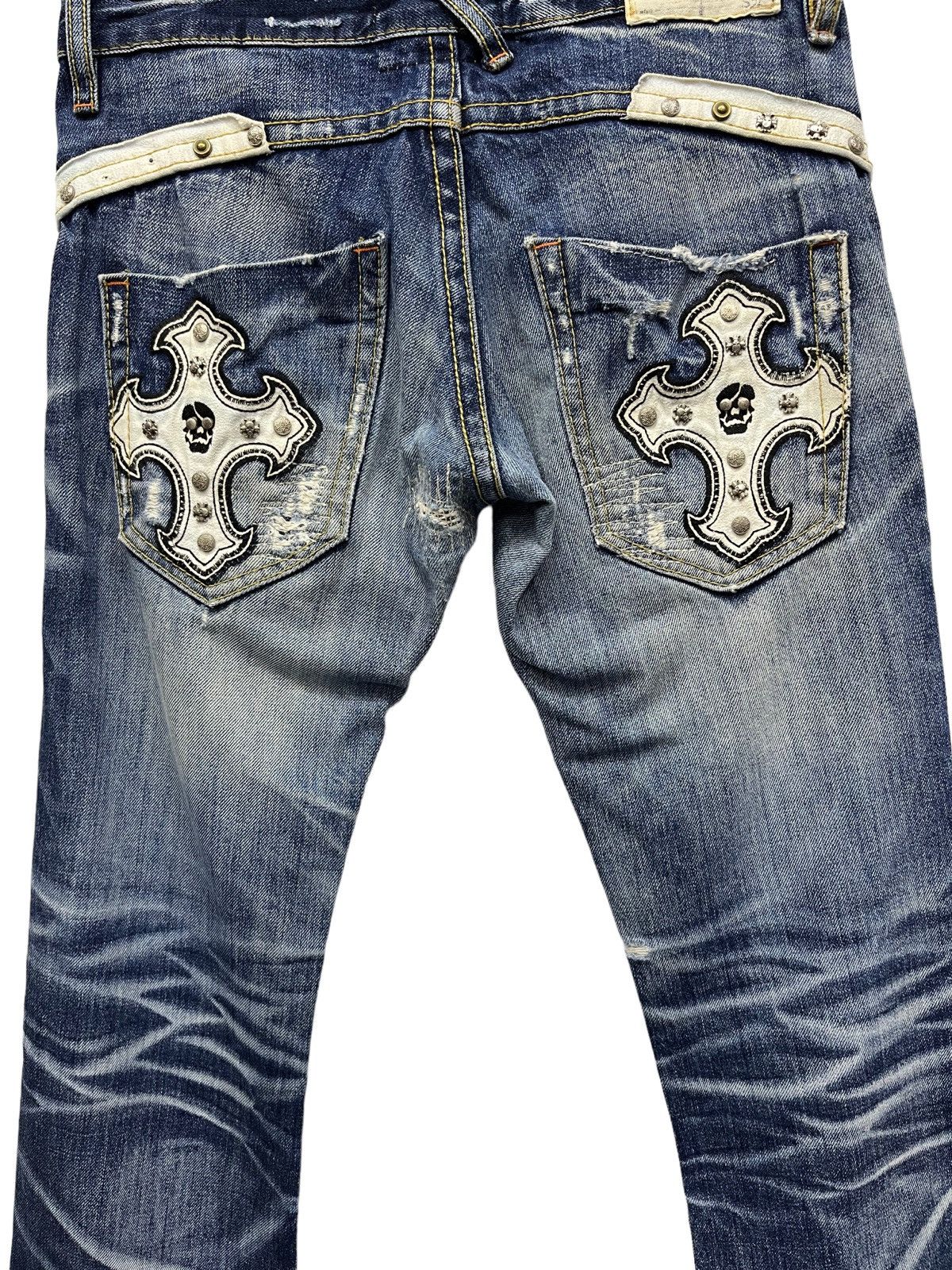 Vintage 🔥YOSHITOMO NARA LOLITA Exotic Denim Chrome Hearts Inspired Size US 29 - 1 Thumbnail